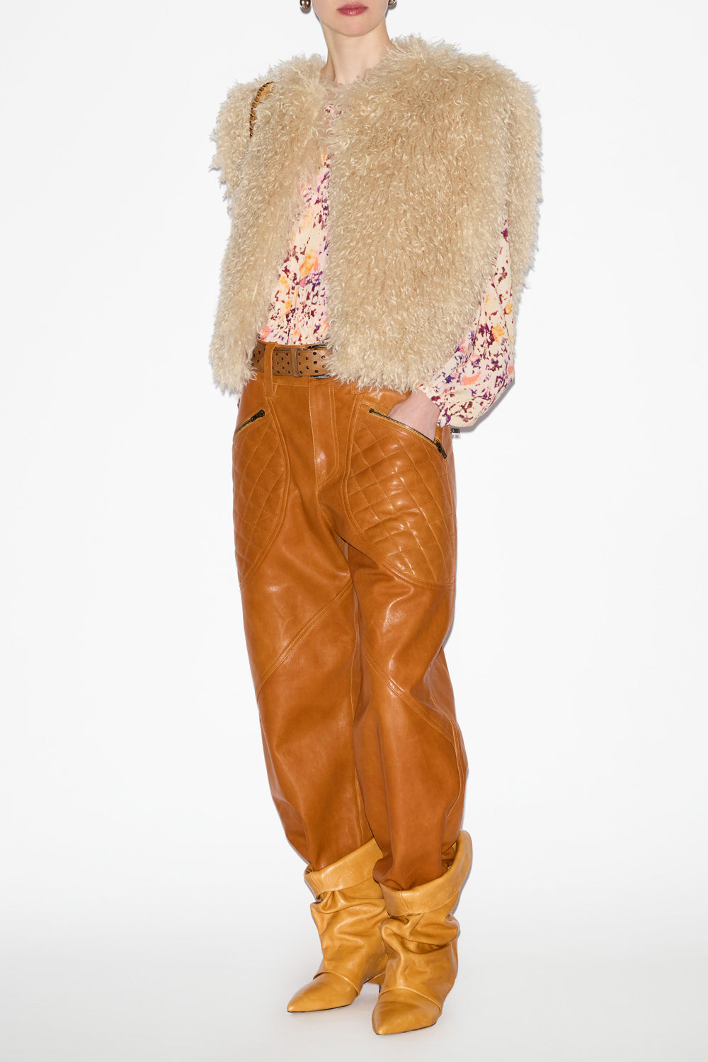 Gilet florana sans manches effet fourrure - Écru - Woman - 2