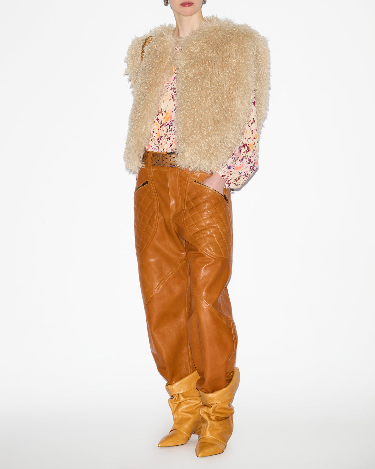 Ärmellose weste „florana“ in pelzoptik - Naturfarben - Woman - 1