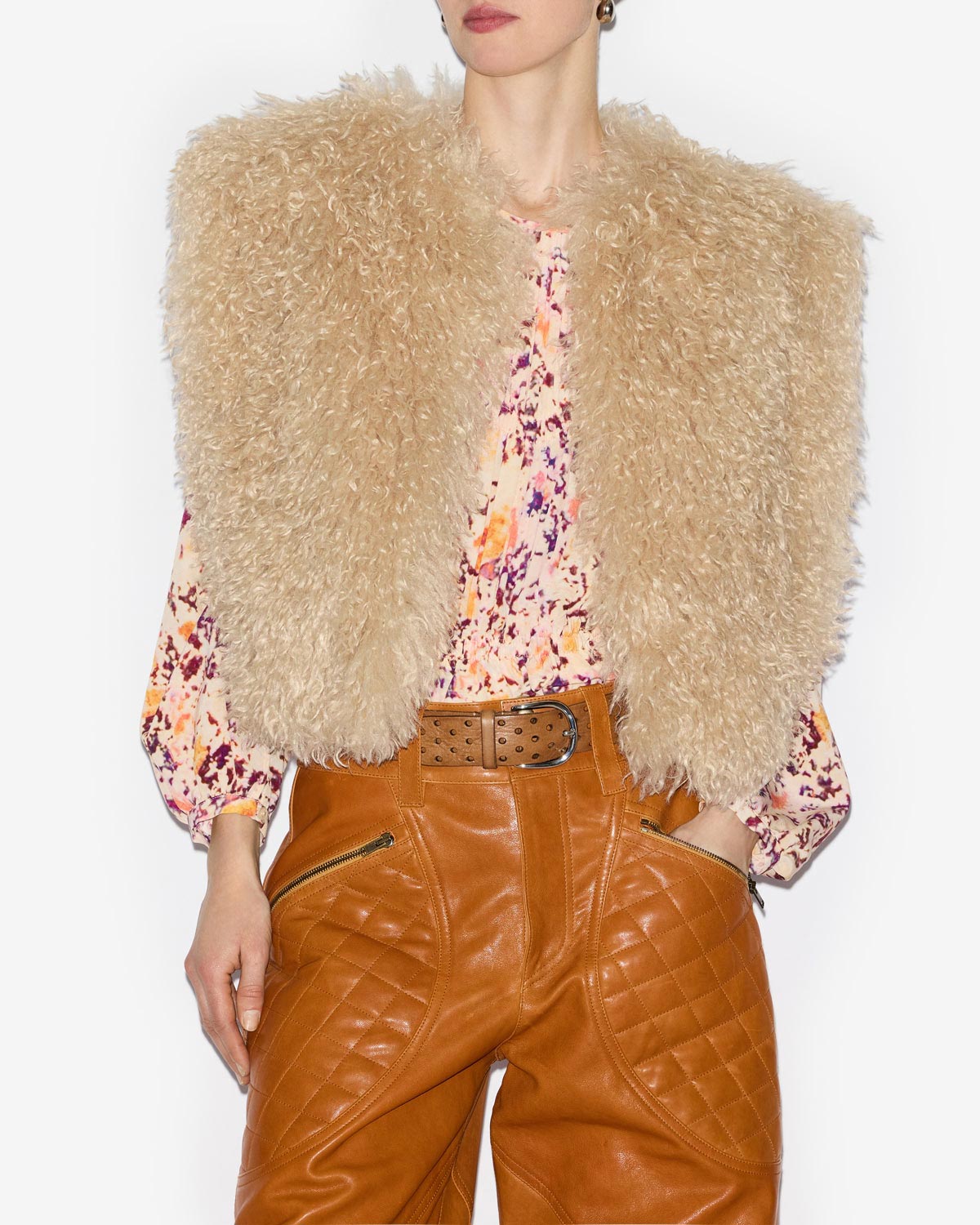 Ärmellose weste „florana“ in pelzoptik - Naturfarben - Woman - 3