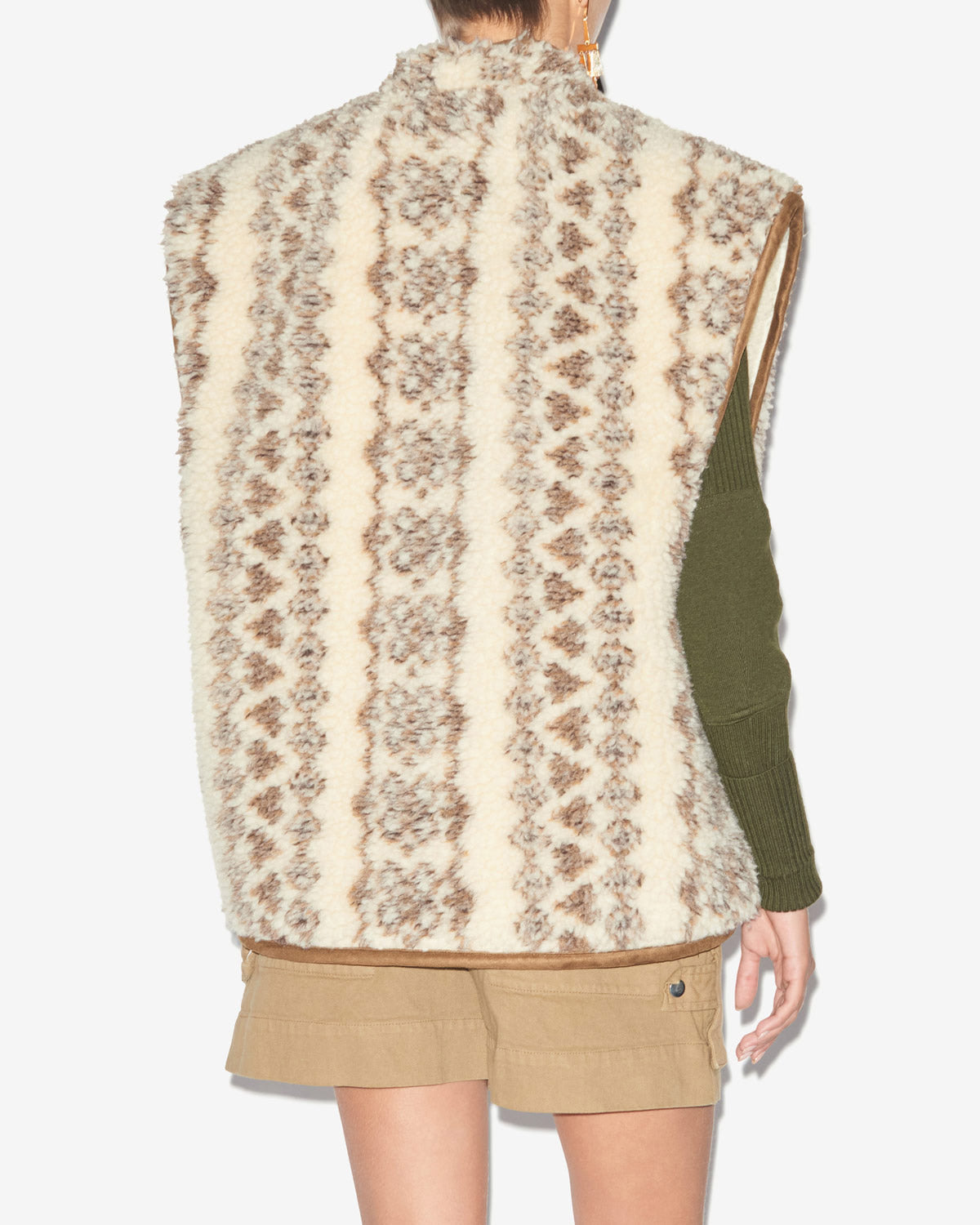 Maximilia sheepskin style vest - Ecru-brown - Woman - 2