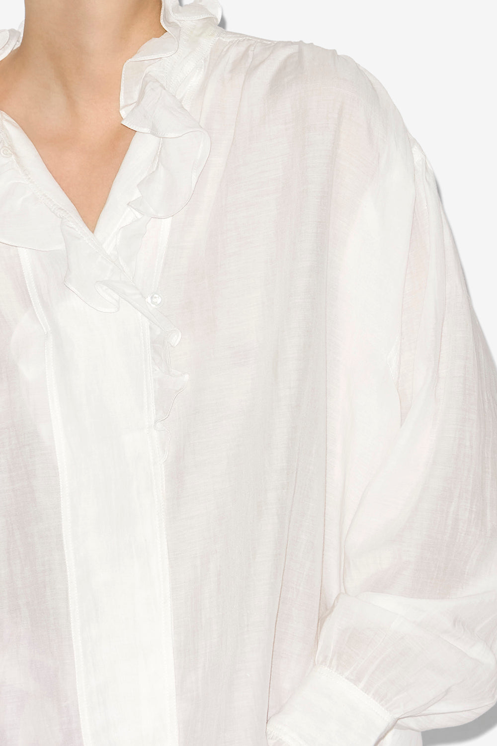 Top pamias con volantes - Blanco - Woman - 3