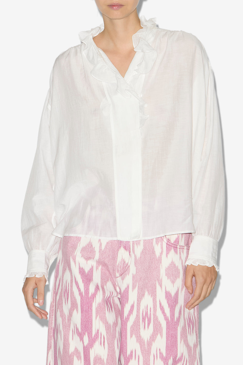 Top pamias con volantes - Blanco - Woman - 4