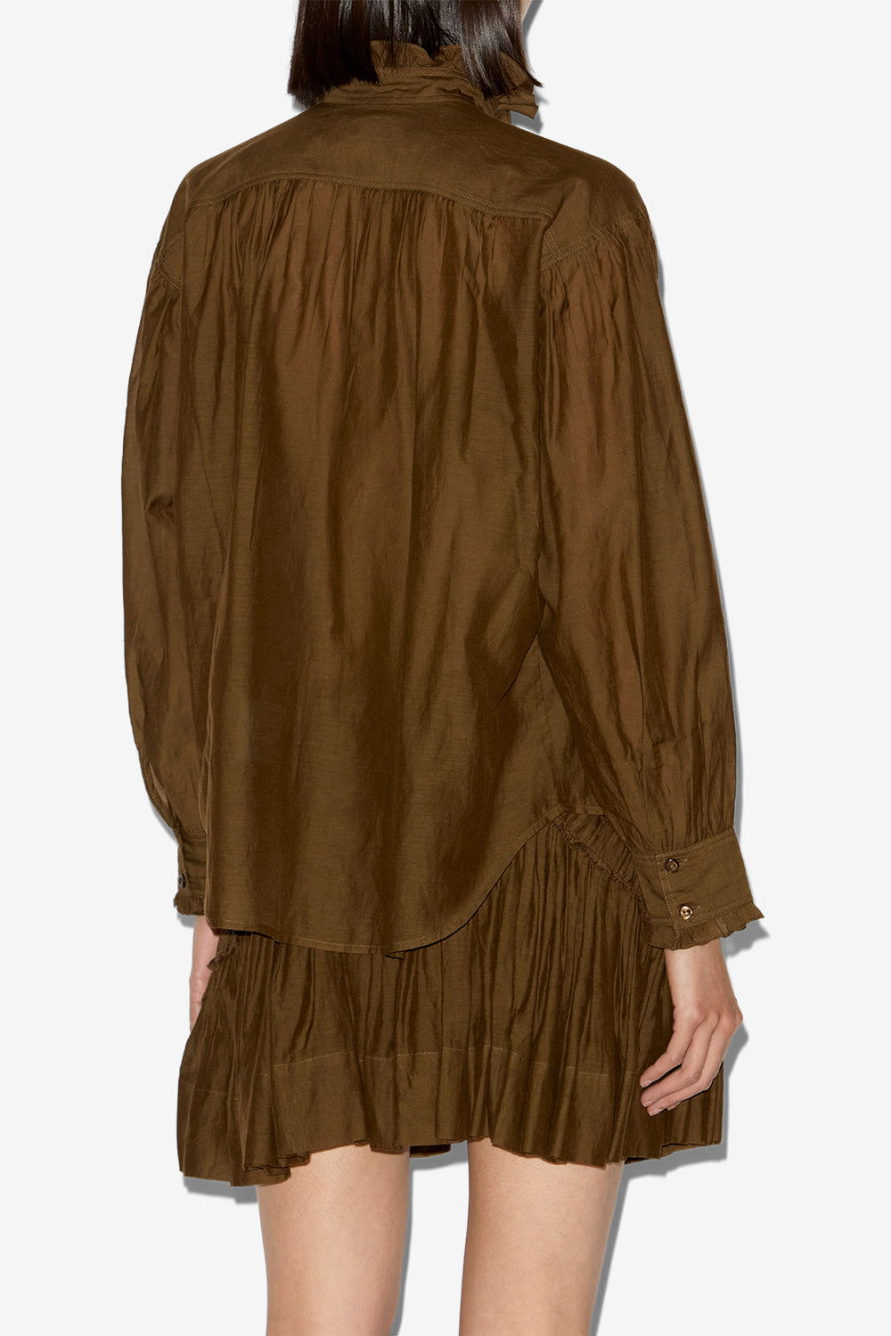 Top pamias con volantes - Dark khaki - Woman - 5