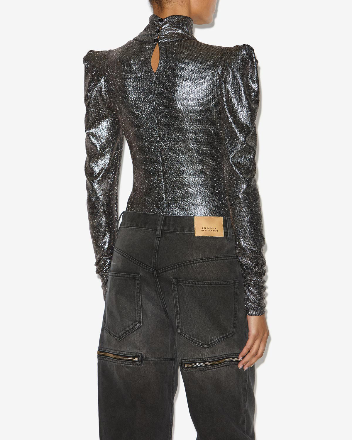 Baiola メタリック長袖トップス - Metallic black - Woman - 4