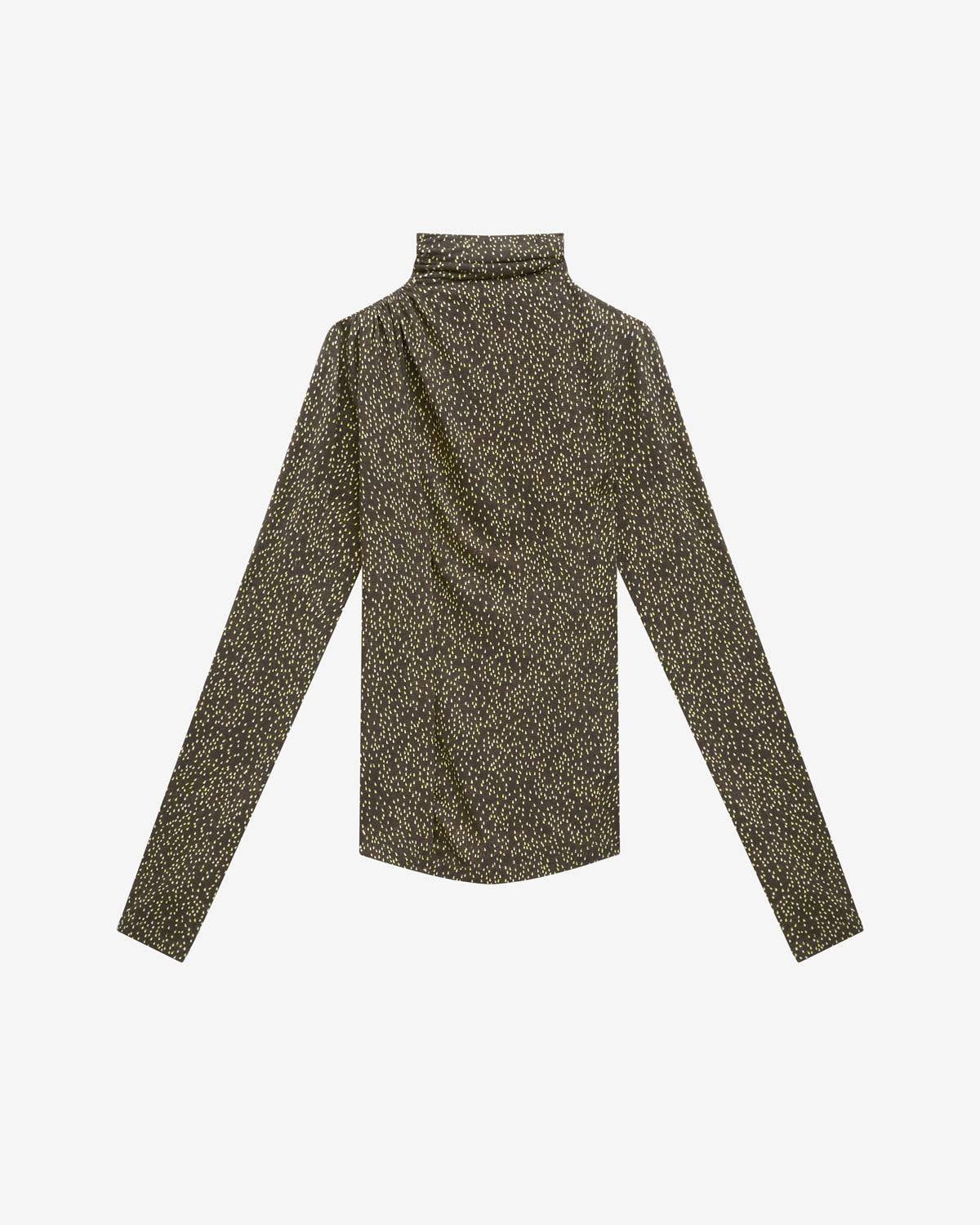 Top lou in jersey stampato a collo alto - Dark khaki-lime - Woman - 5