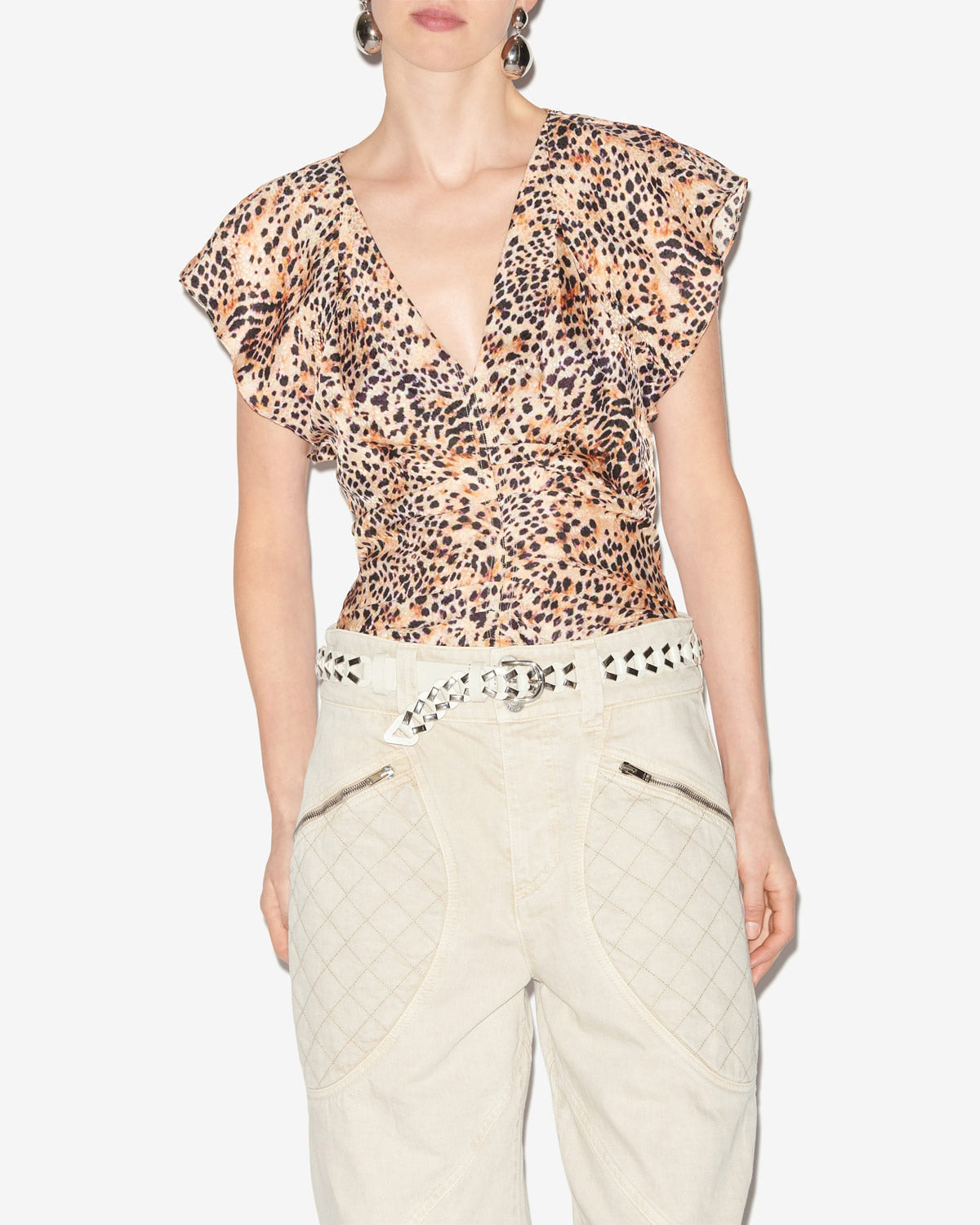 Lonea printed flowing top - Natural - Woman - 3