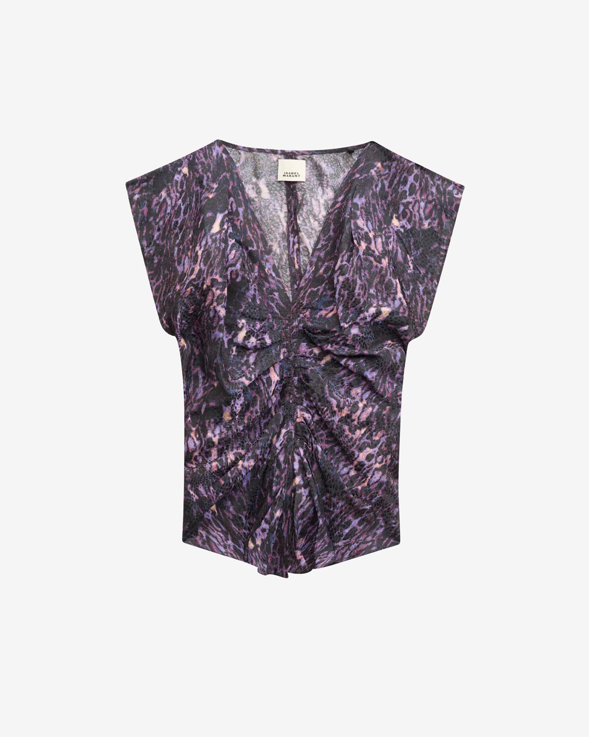 Lonea printed flowing top - Dark plum - Woman - 5