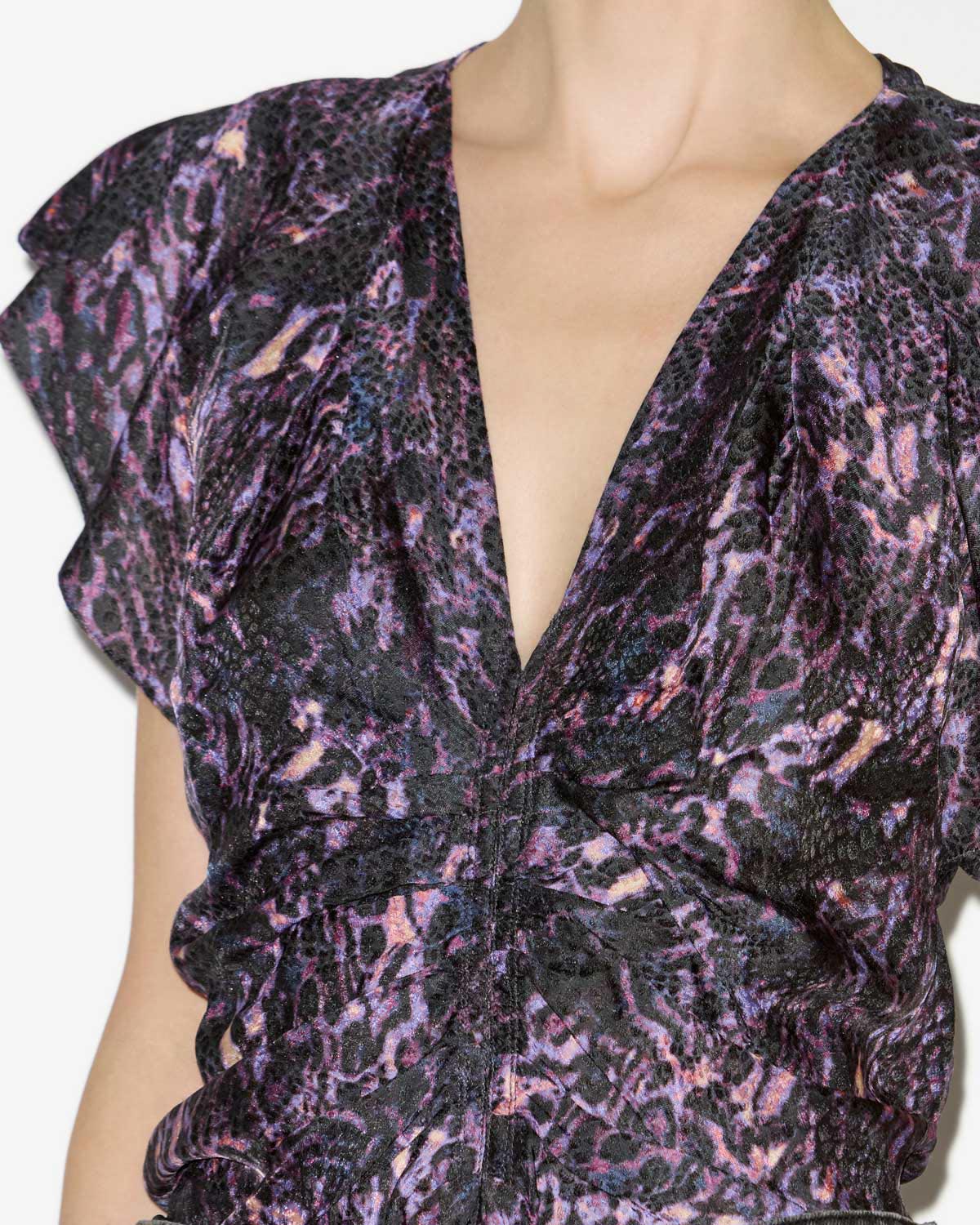 Lonea printed flowing top - Dark plum - Woman - 2