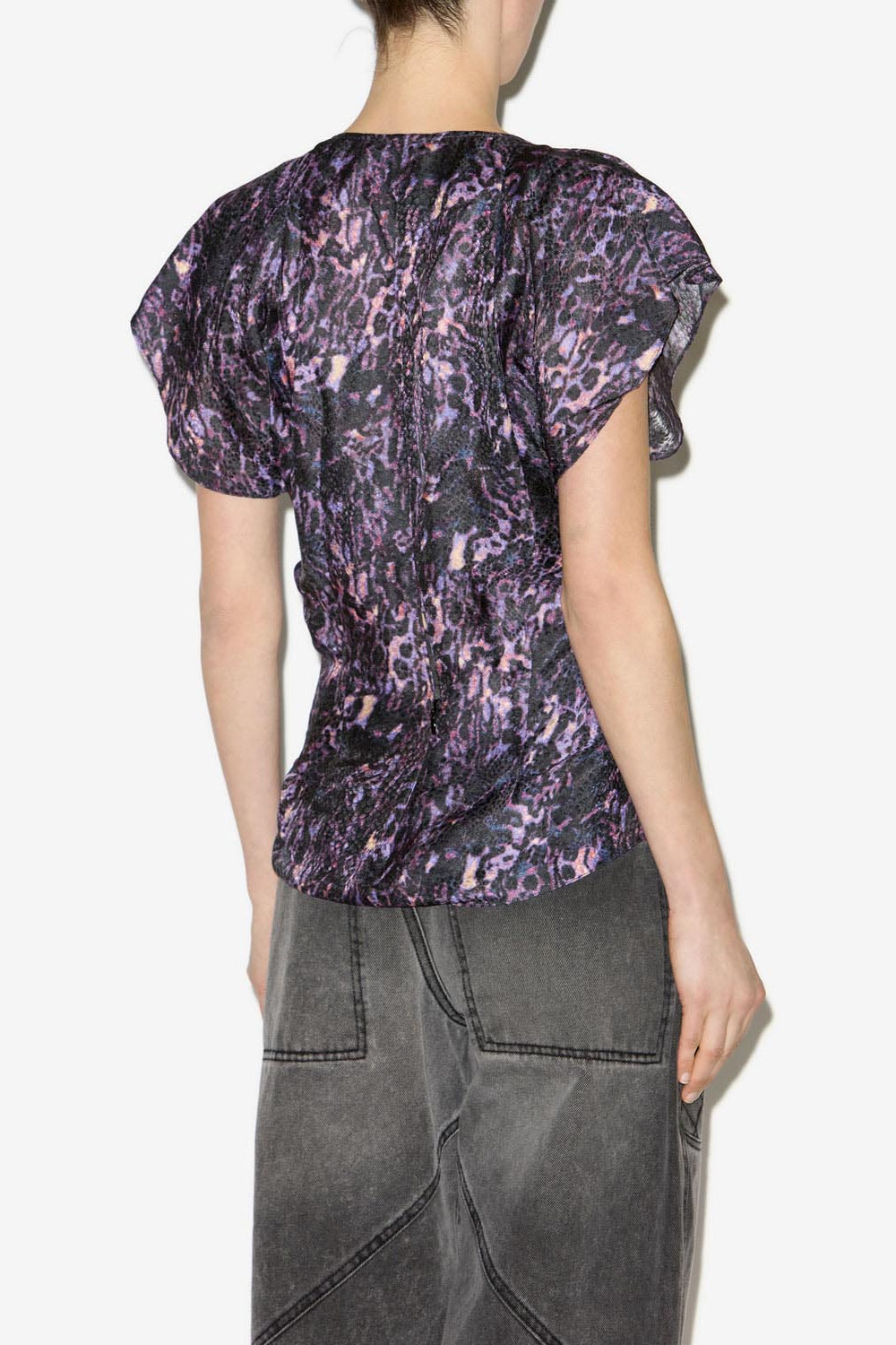 Top lonea fluido estampado - Dark plum - Woman - 5
