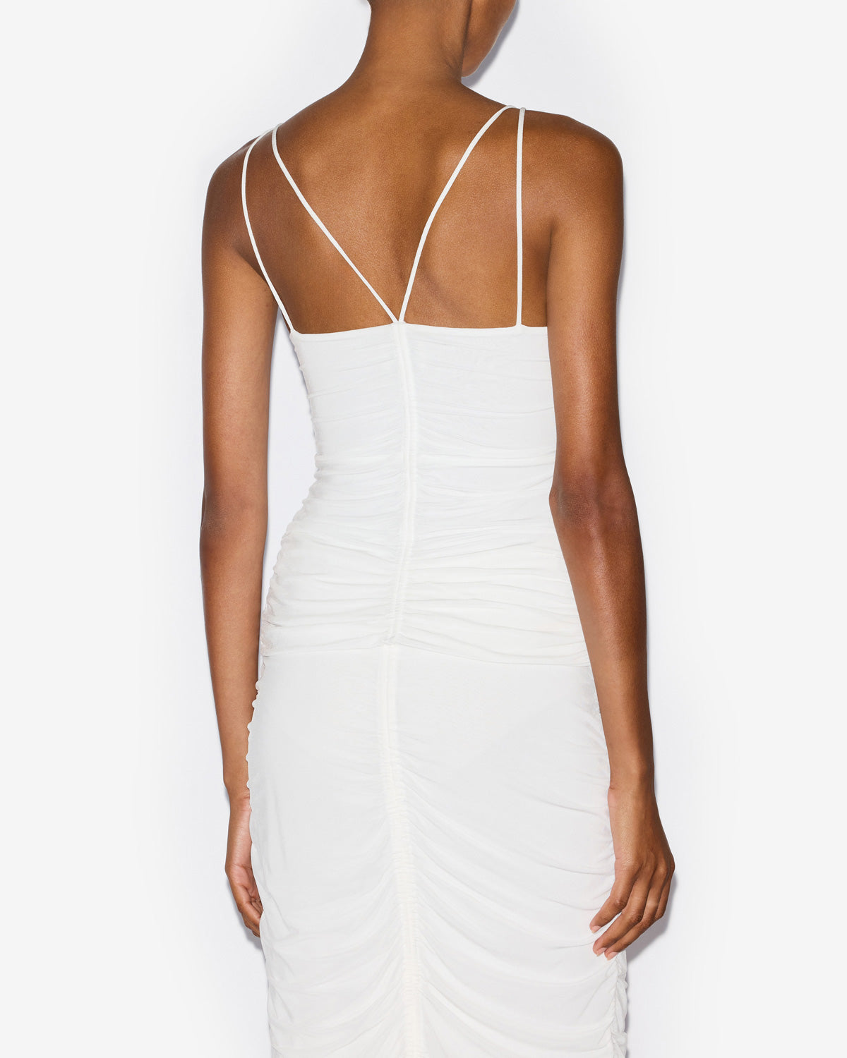 레일라(leila) 스트랩이 달린 저지 개더 주름 탑 - 하얀색 - Woman - 4