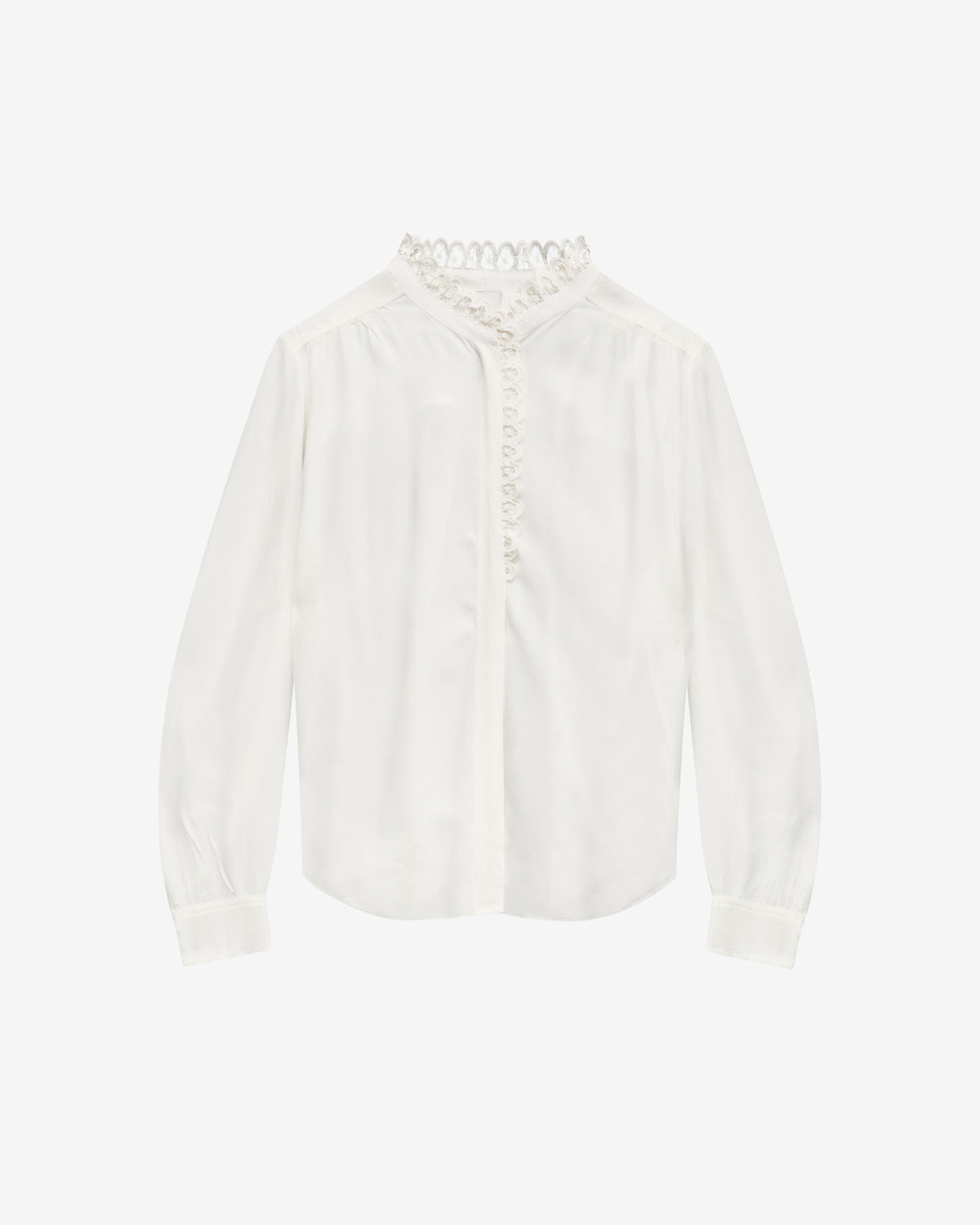 Blouse estela en crêpe uni à broderies anglaises - Blanc - Woman - 5