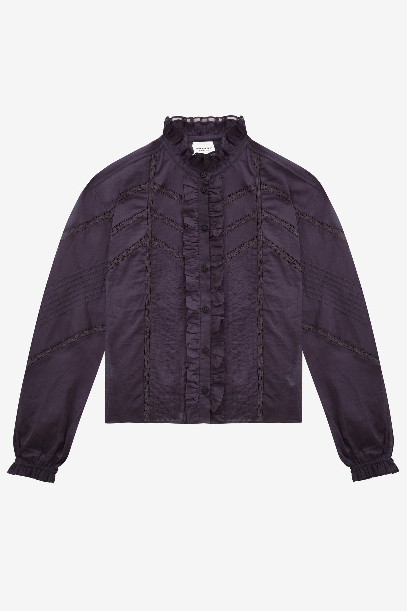 Blusa de gasa de algodón lisa gaia - Dark plum - Woman - 1