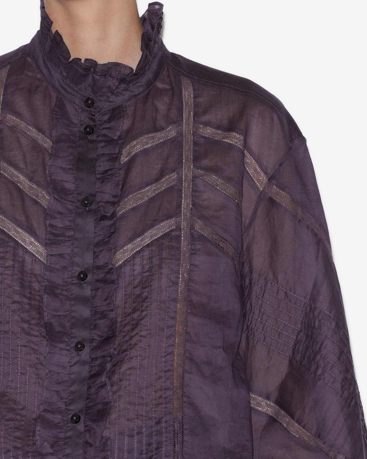 가이아(gaia) 플레인 코튼 보일 블라우스 - Dark plum - Woman - 2