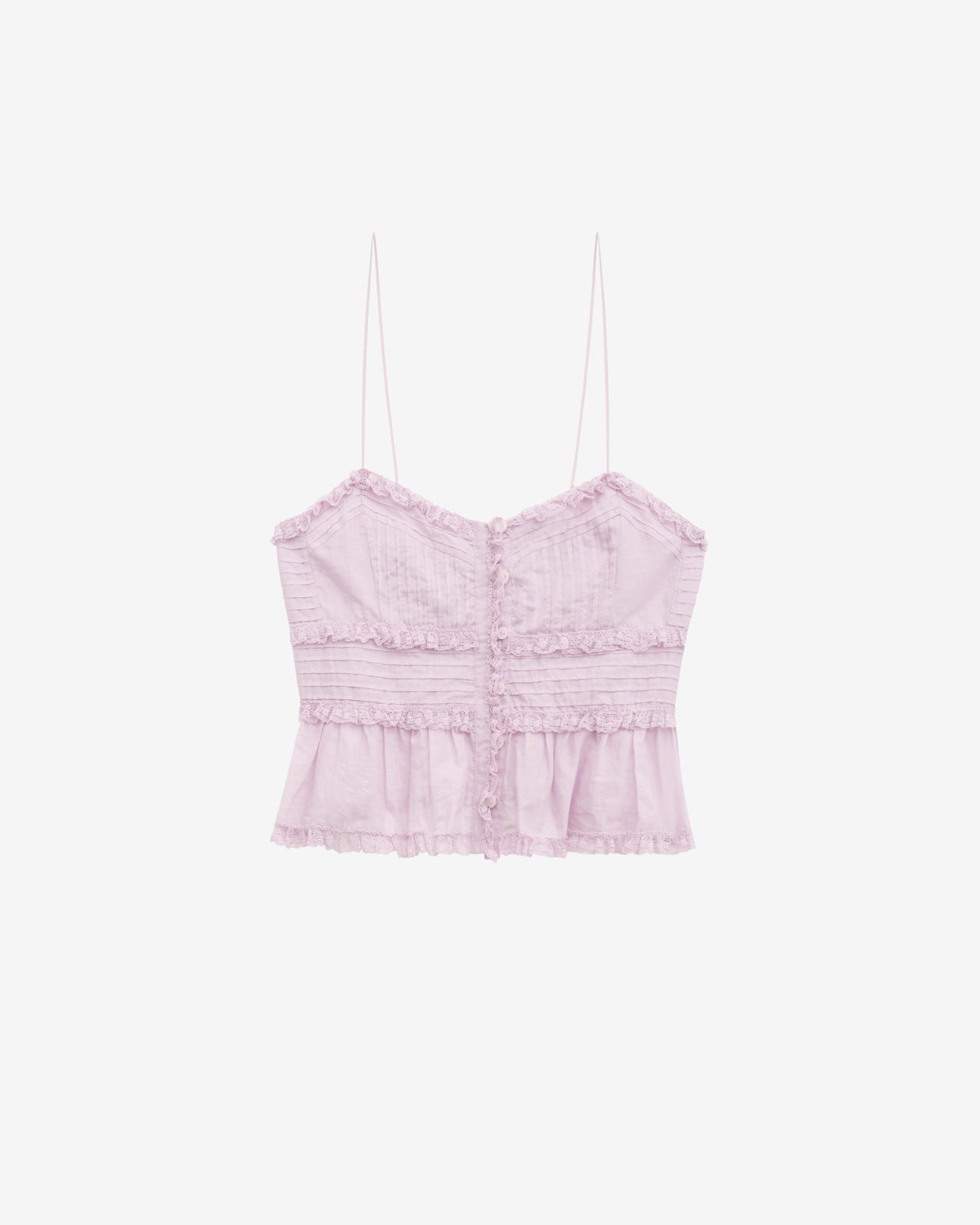 Top gloria en voile de coton uni à bretelles - Lilas - Woman - 5