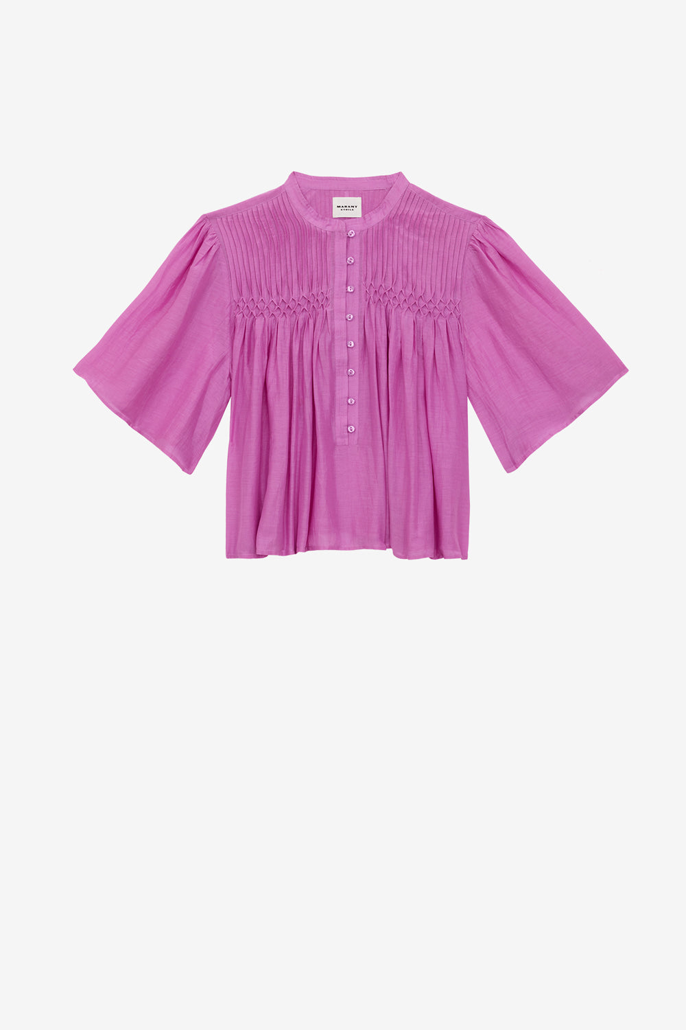 Top fruncido de gasa de algodón lisa destiny - Pink lavender - Woman - 1