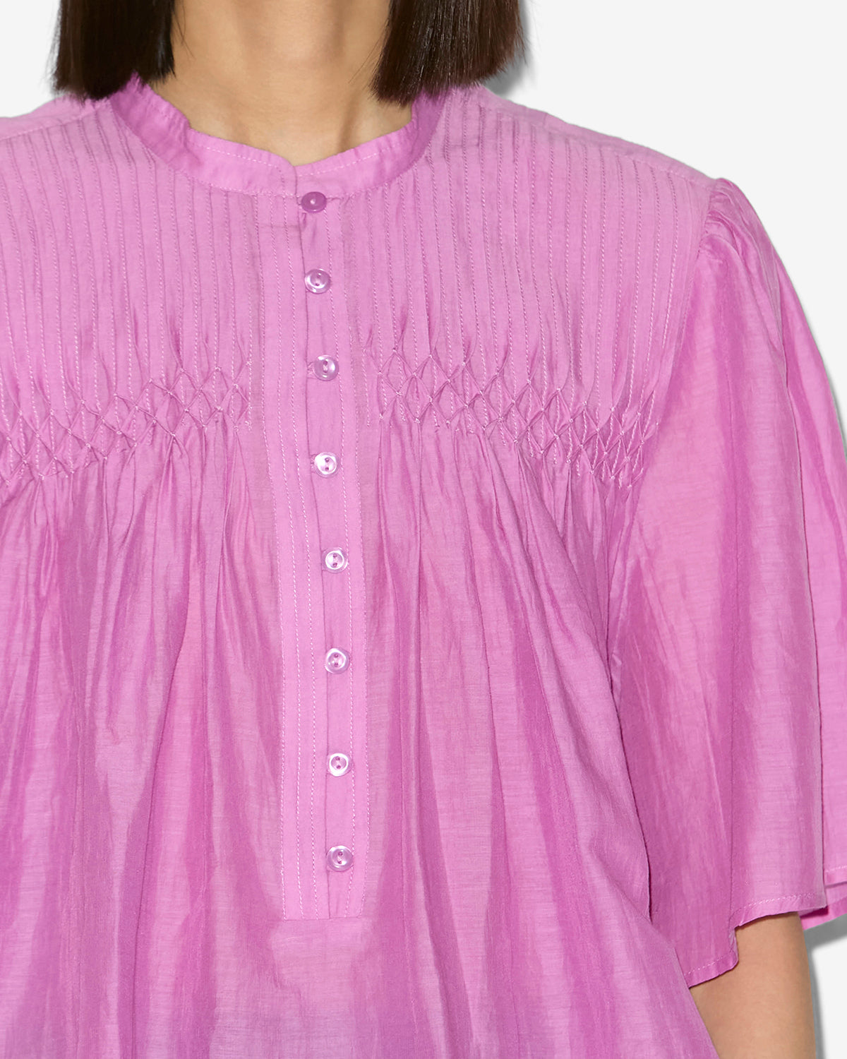 Top fruncido de gasa de algodón lisa destiny - Pink lavender - Woman - 2