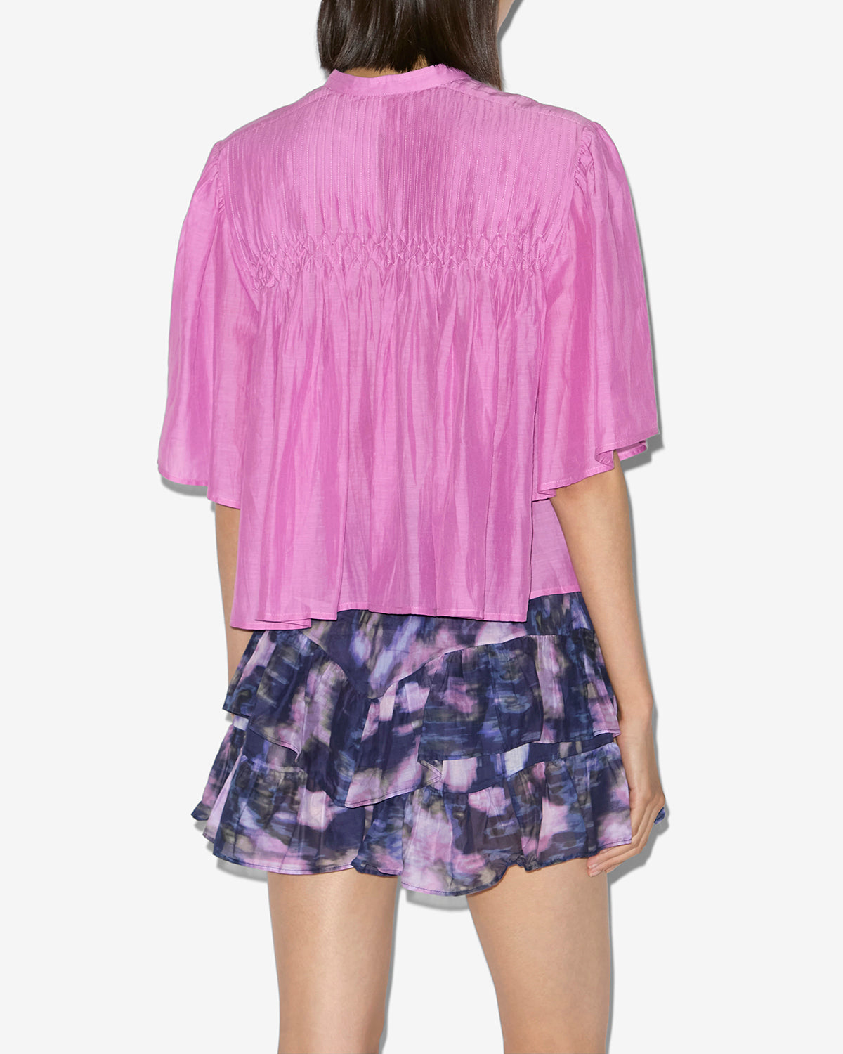Top fruncido de gasa de algodón lisa destiny - Pink lavender - Woman - 4