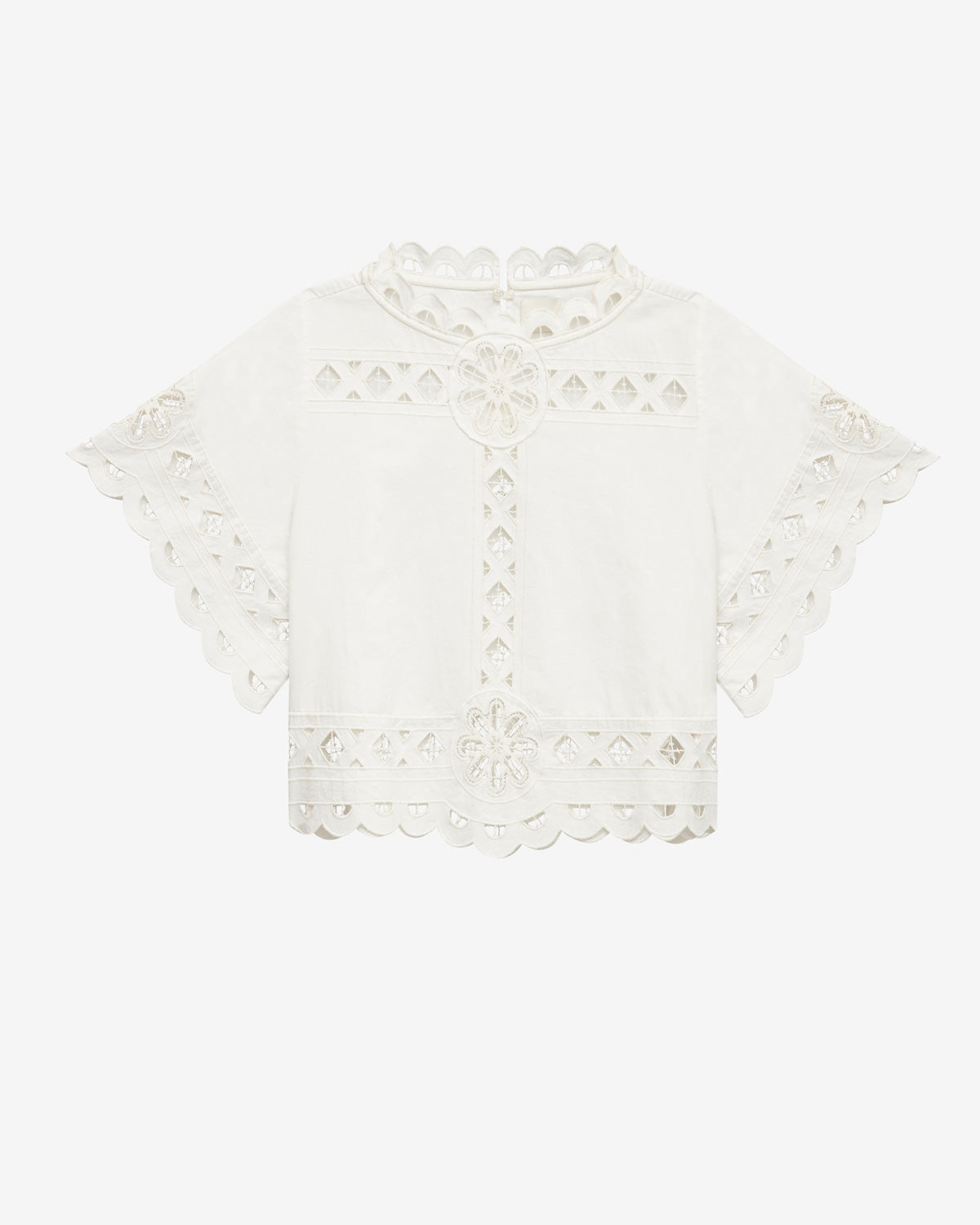 파리사(parissa) 플레인 코튼 잉글리쉬 자수 탑 - 하얀색 - Woman - 5