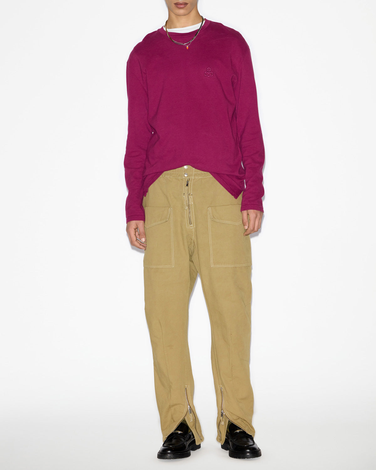 T-shirt aloni a maniche lunghe - Plum - Man - 1