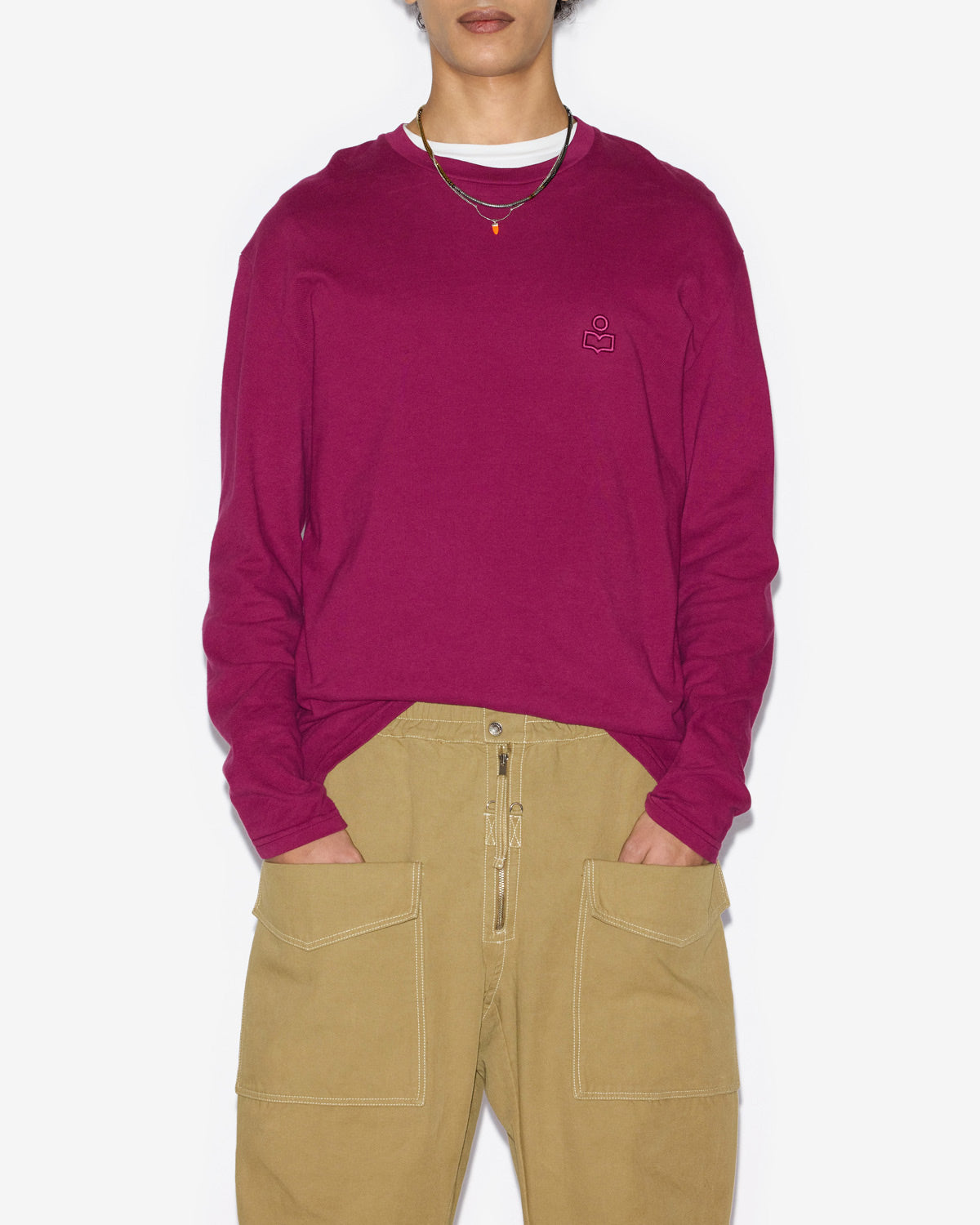 T-shirt aloni a maniche lunghe - Plum - Man - 3