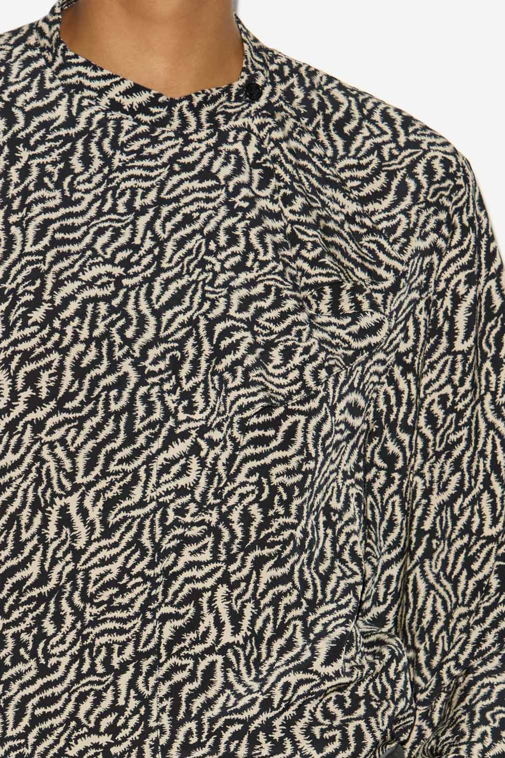 Blusa vilda fluida estampada - Ecru and black - Woman - 3