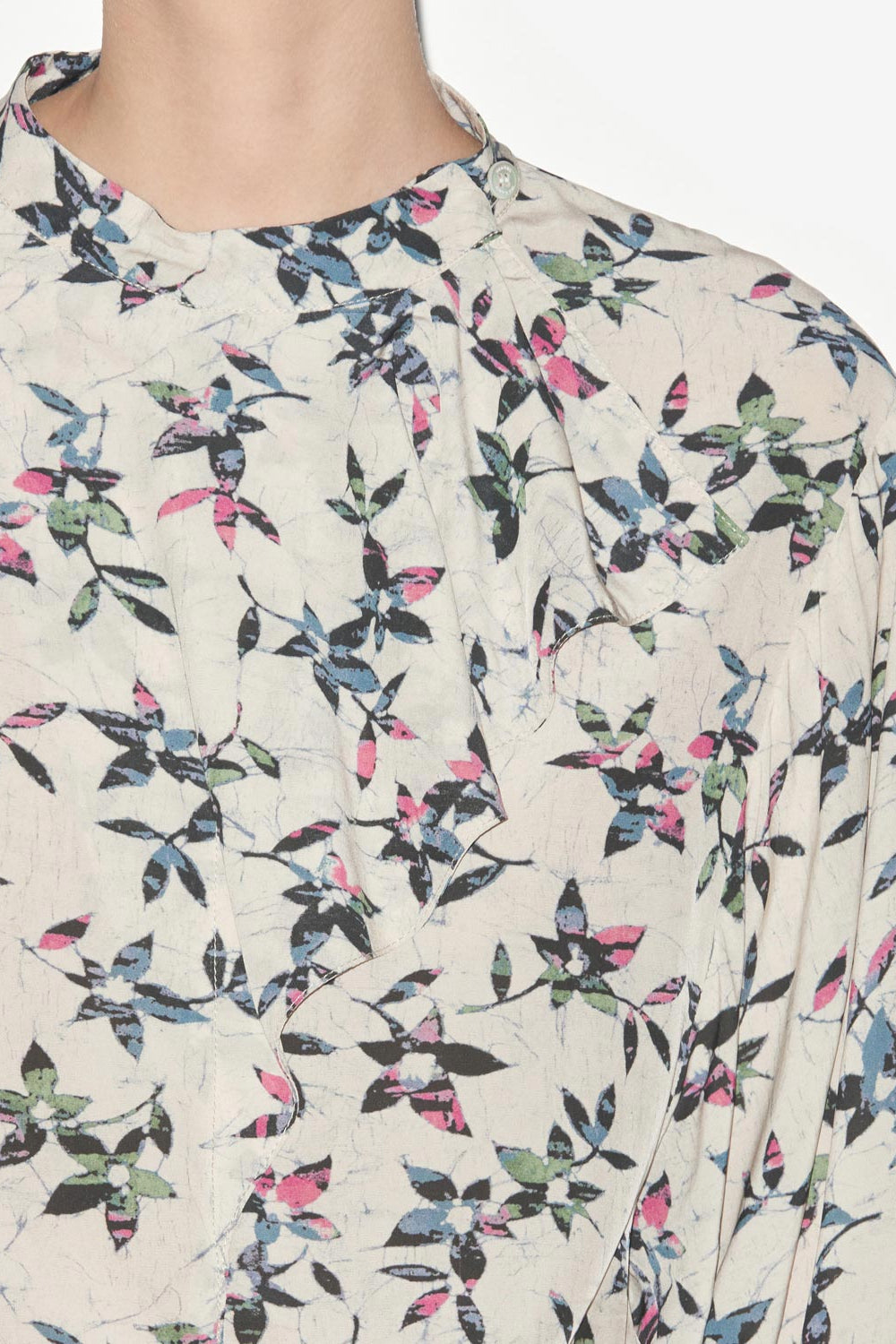 Blusa vilda fluida estampada - Ecru-midnight - Woman - 3