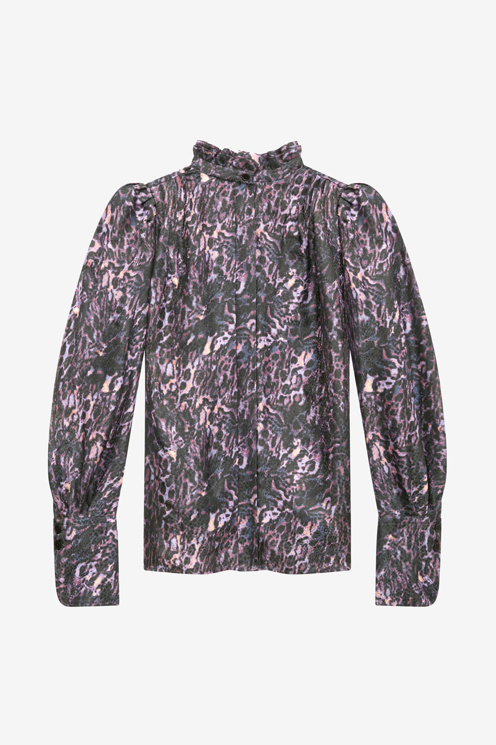 Blusa lamia fluida estampada - Dark plum - Woman - 1