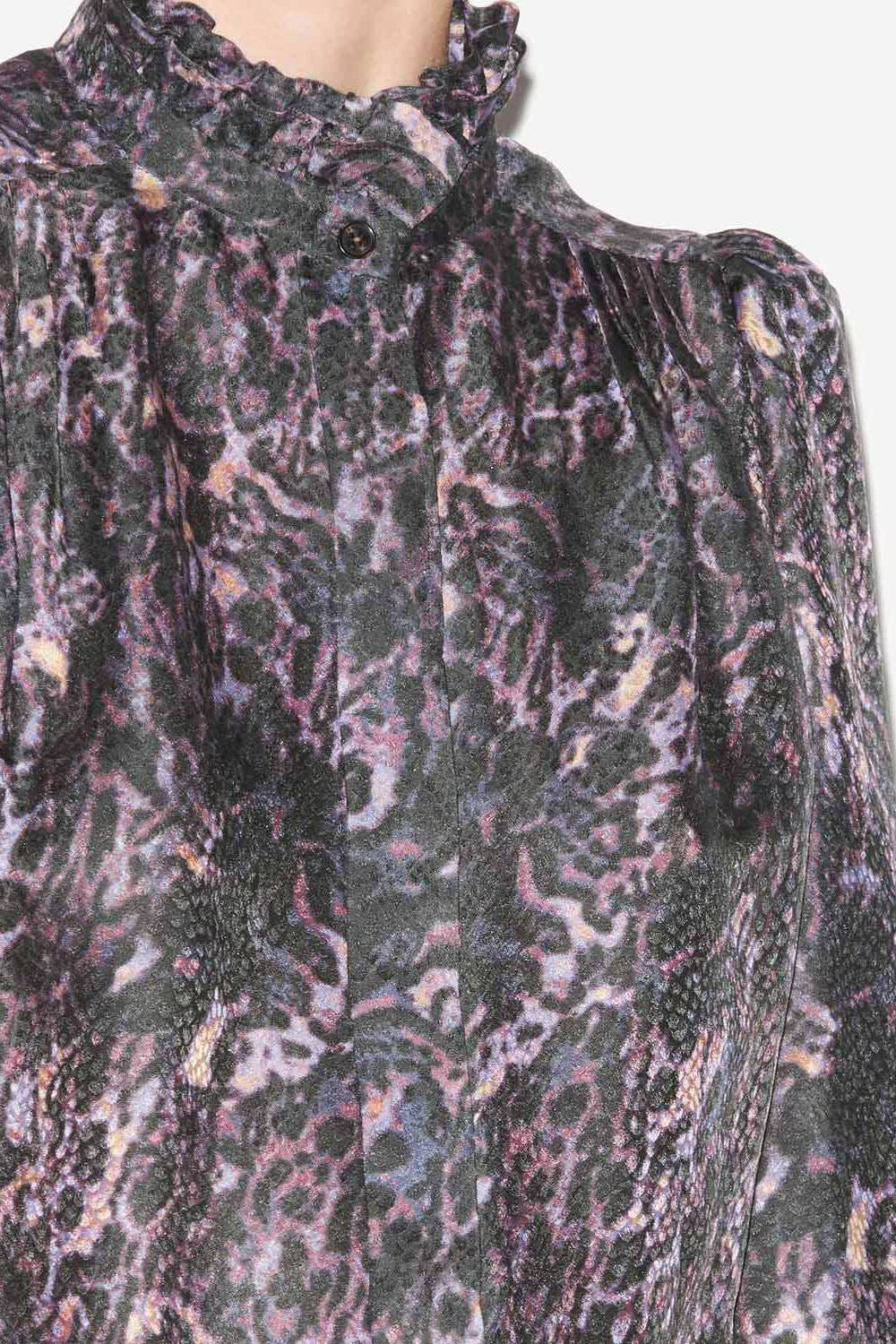 Blusa lamia fluida estampada - Dark plum - Woman - 3