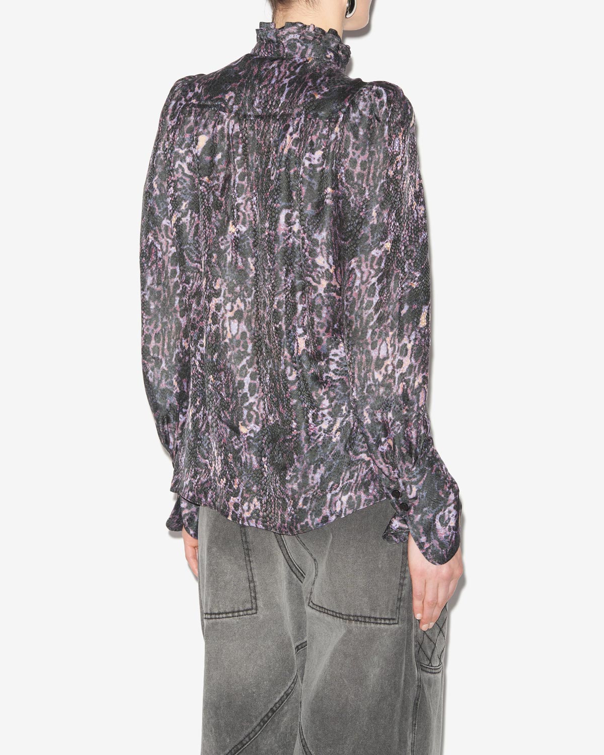 라미아(lamia) 플로위 프린트 블라우스 - Dark plum - Woman - 4