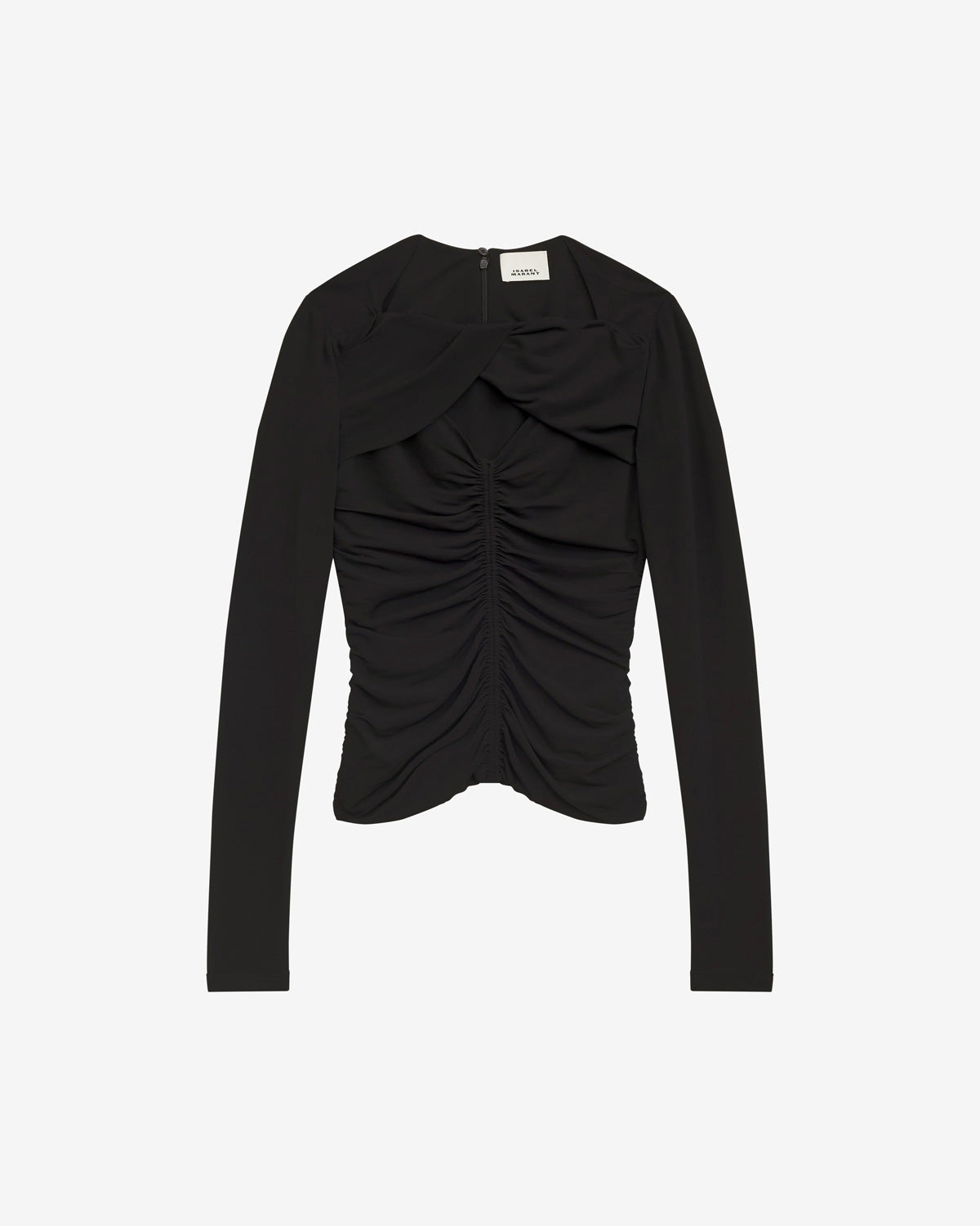 Top vandalia in jersey arricciato - Nero - Woman - 5