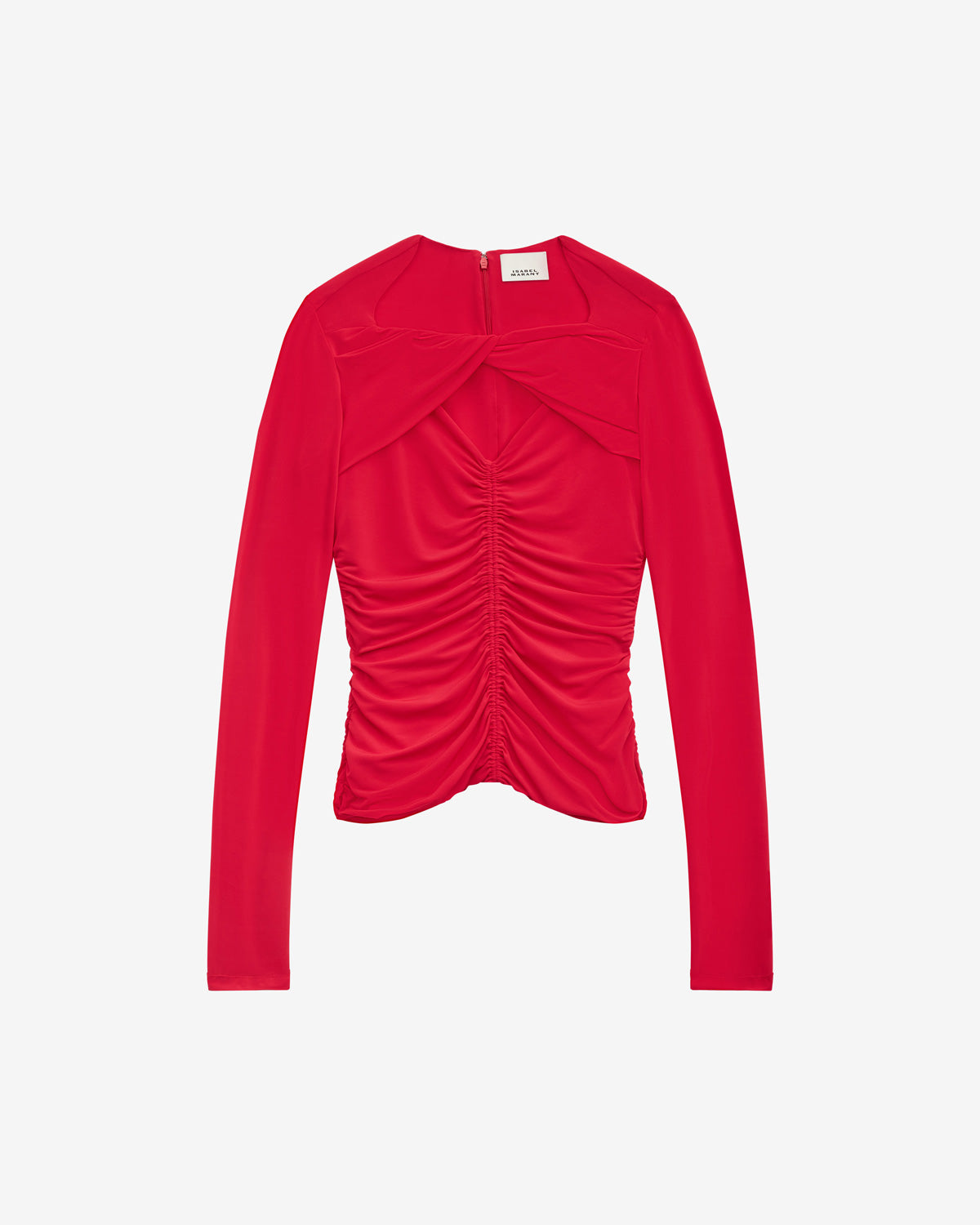 Top vandalia in jersey arricciato - Rosso - Woman - 5