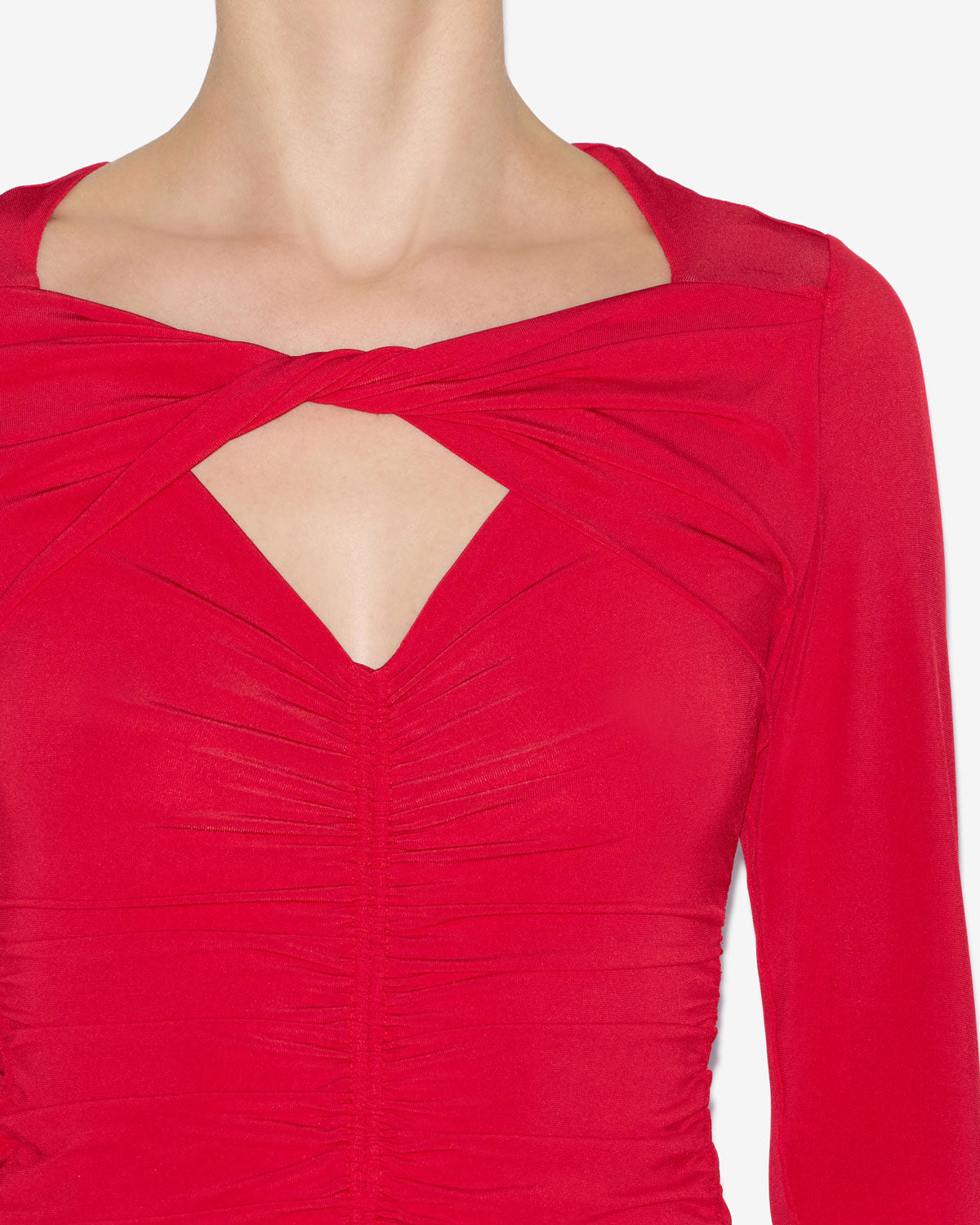 Top vandalia in jersey arricciato - Rosso - Woman - 2