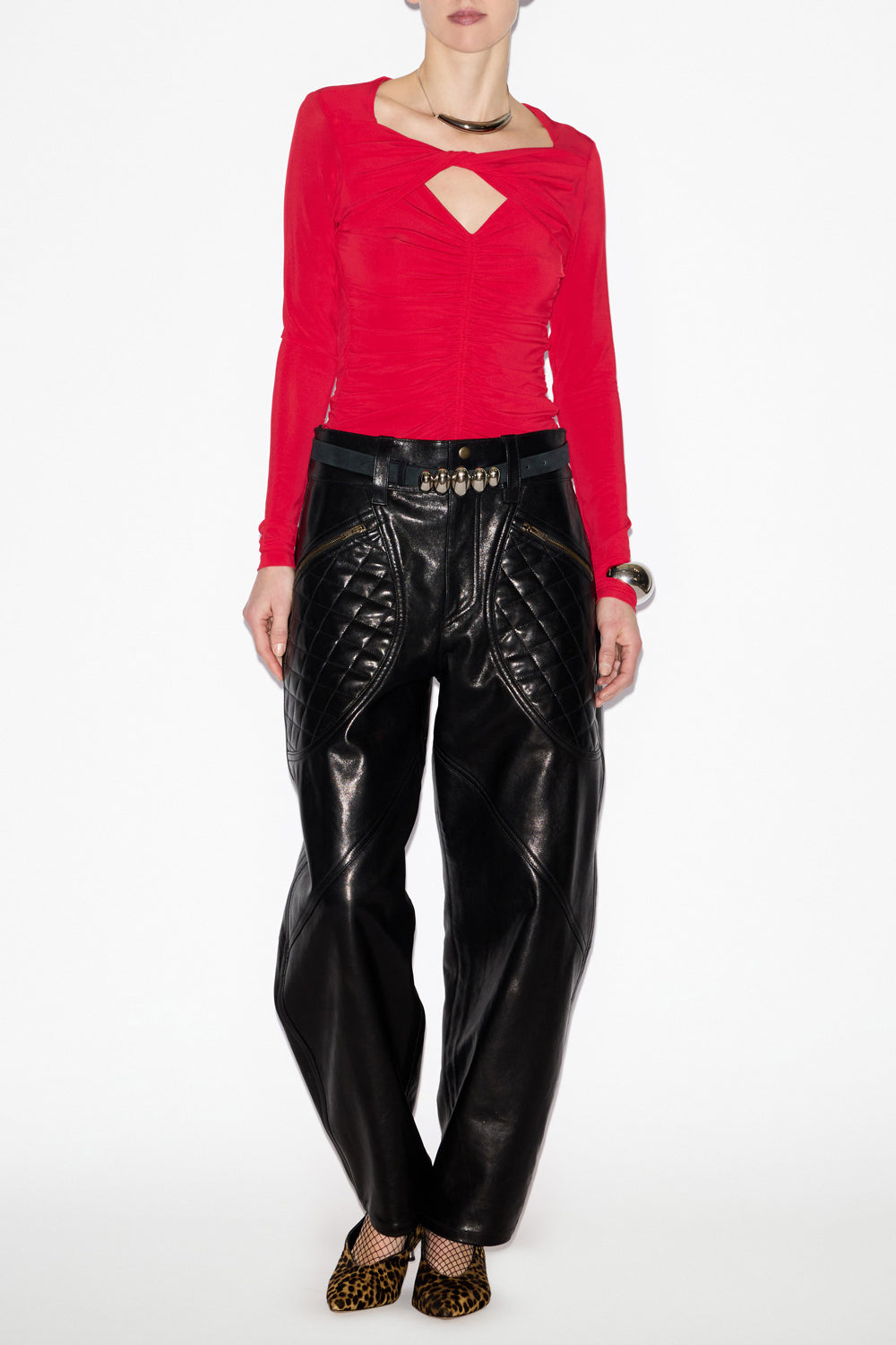 Top vandalia de punto fruncido - Rojo - Woman - 2