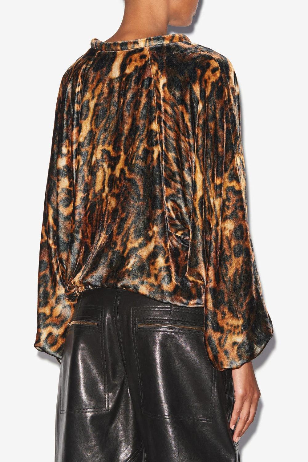 Top dabia de terciopelo estampado - Leopard - Woman - 5