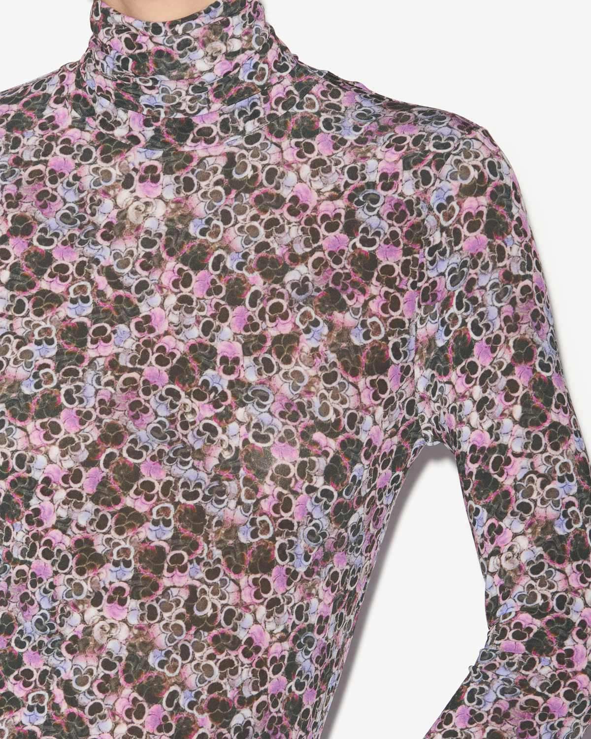 Top joyela en jersey imprimé col roulé - Violet - Woman - 2