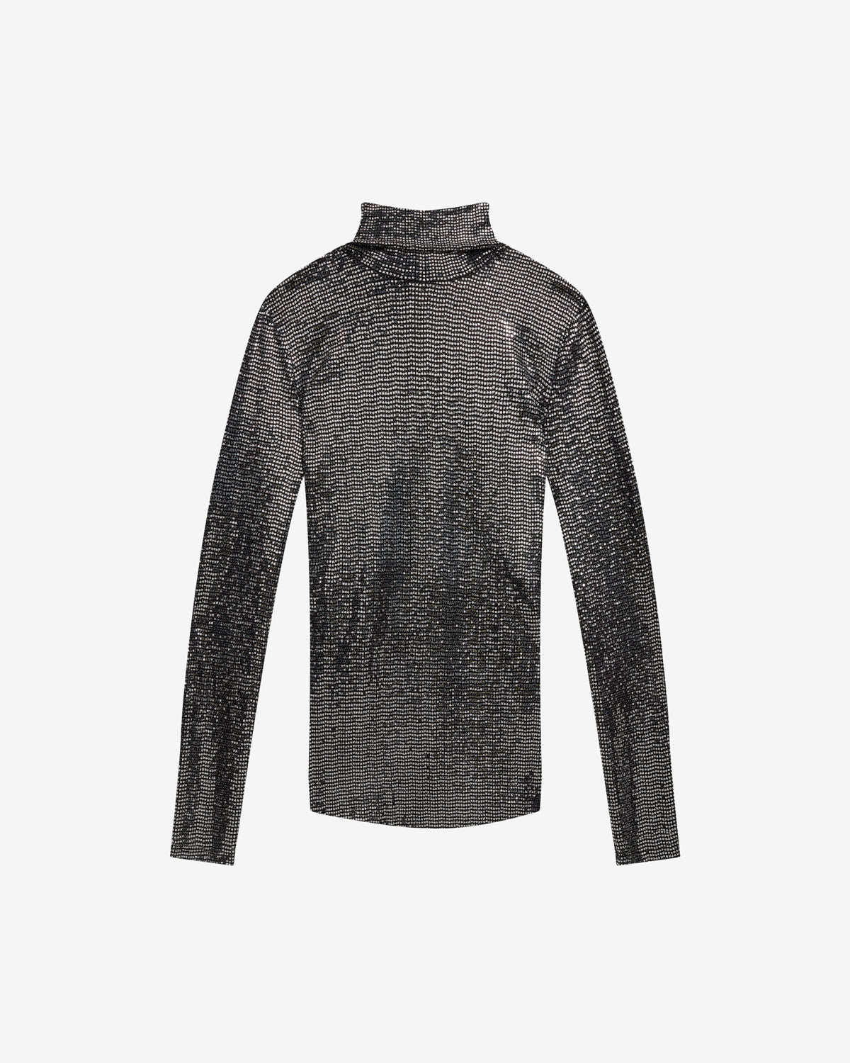 Top joyela de punto brillante con cuello alto - Black and silver - Woman - 5