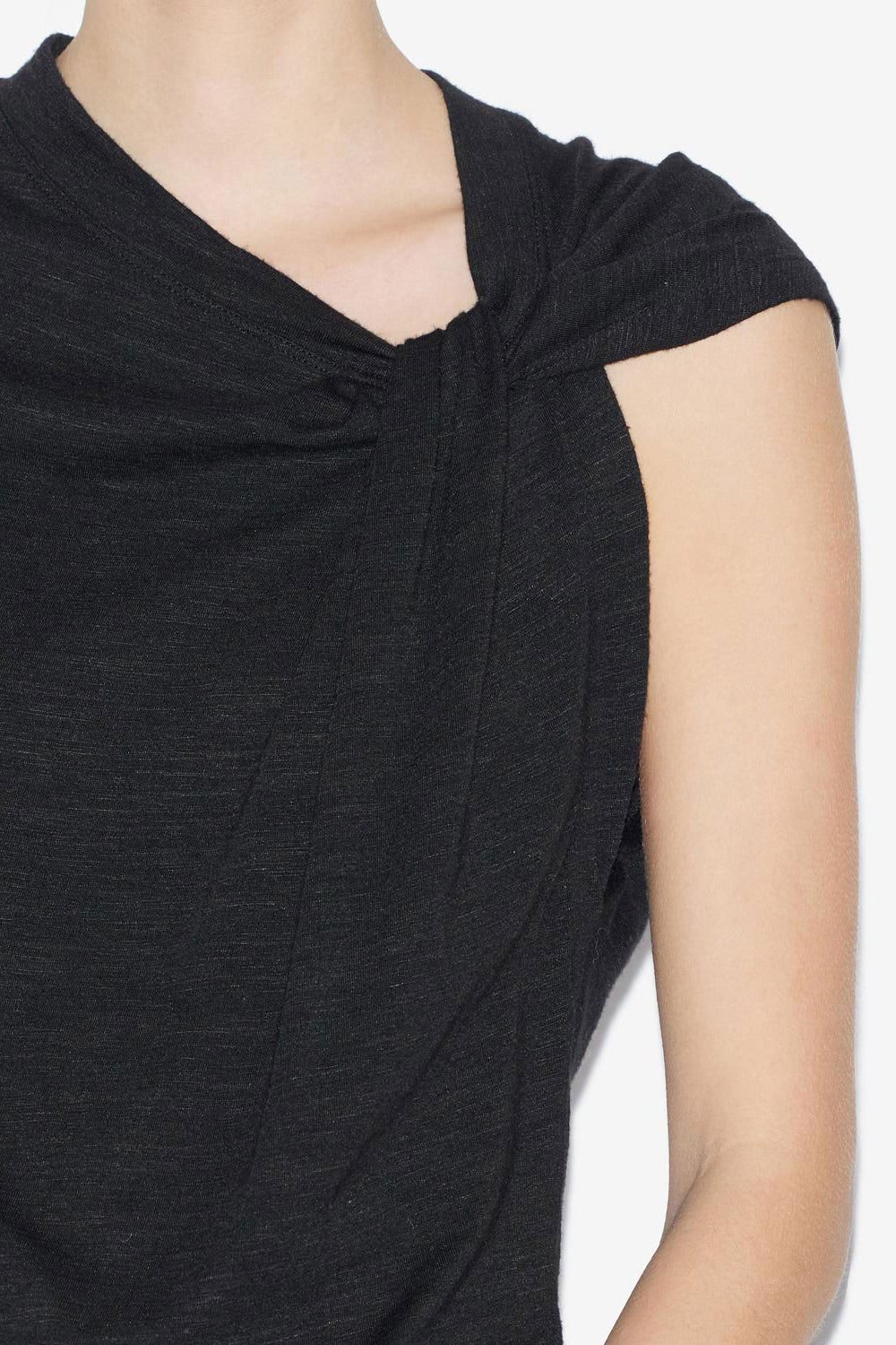 Camiseta naydali asimétrica lisa - Negro - Woman - 3