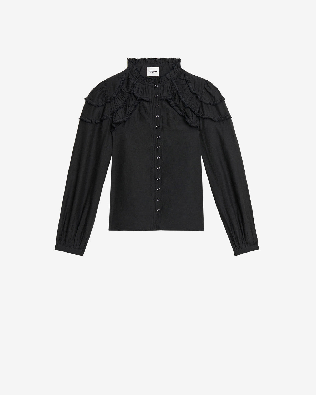 Christa gathered cotton blouse - Black - Woman - 4