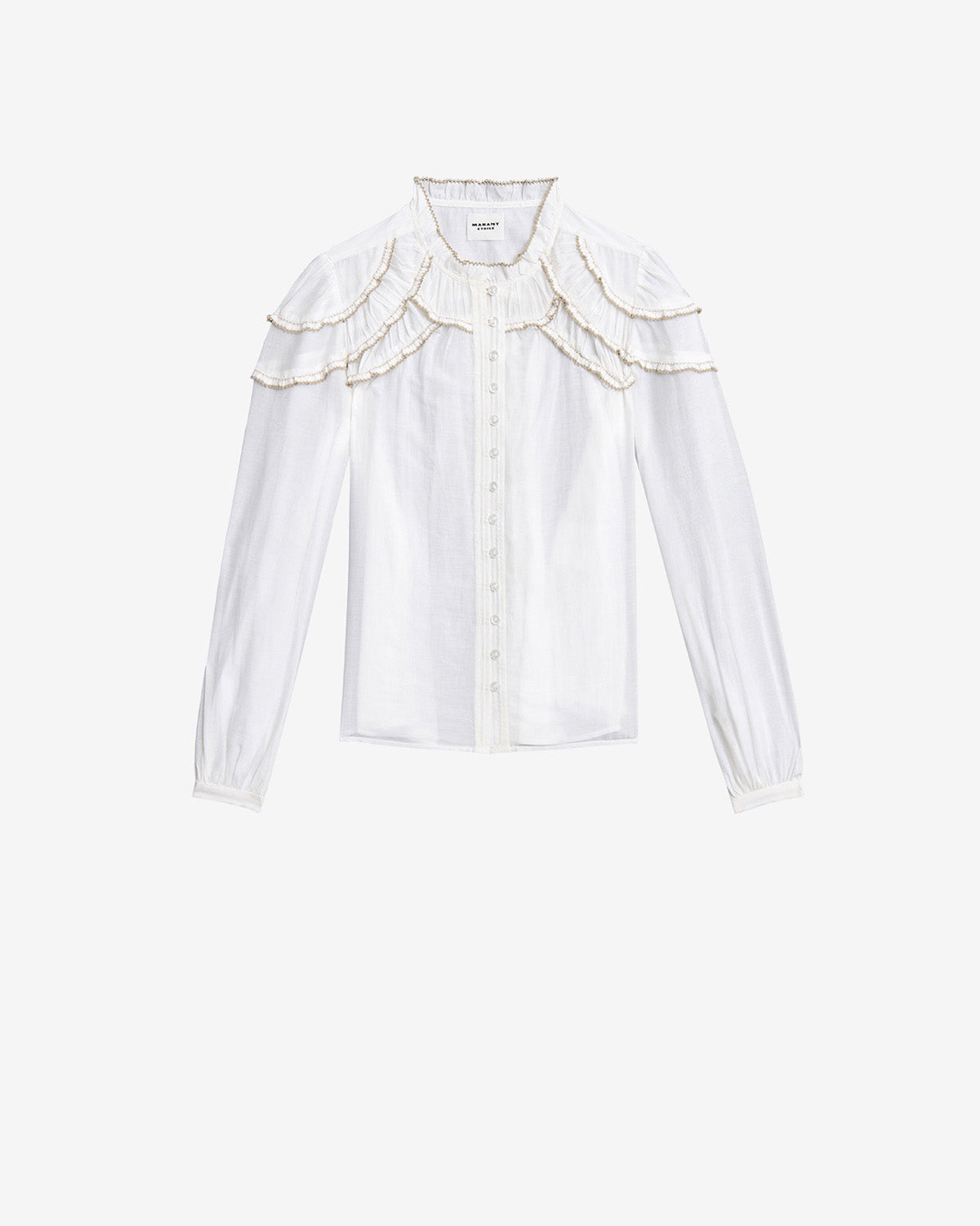 Blouse christa en coton froncé - Blanc - Woman - 5