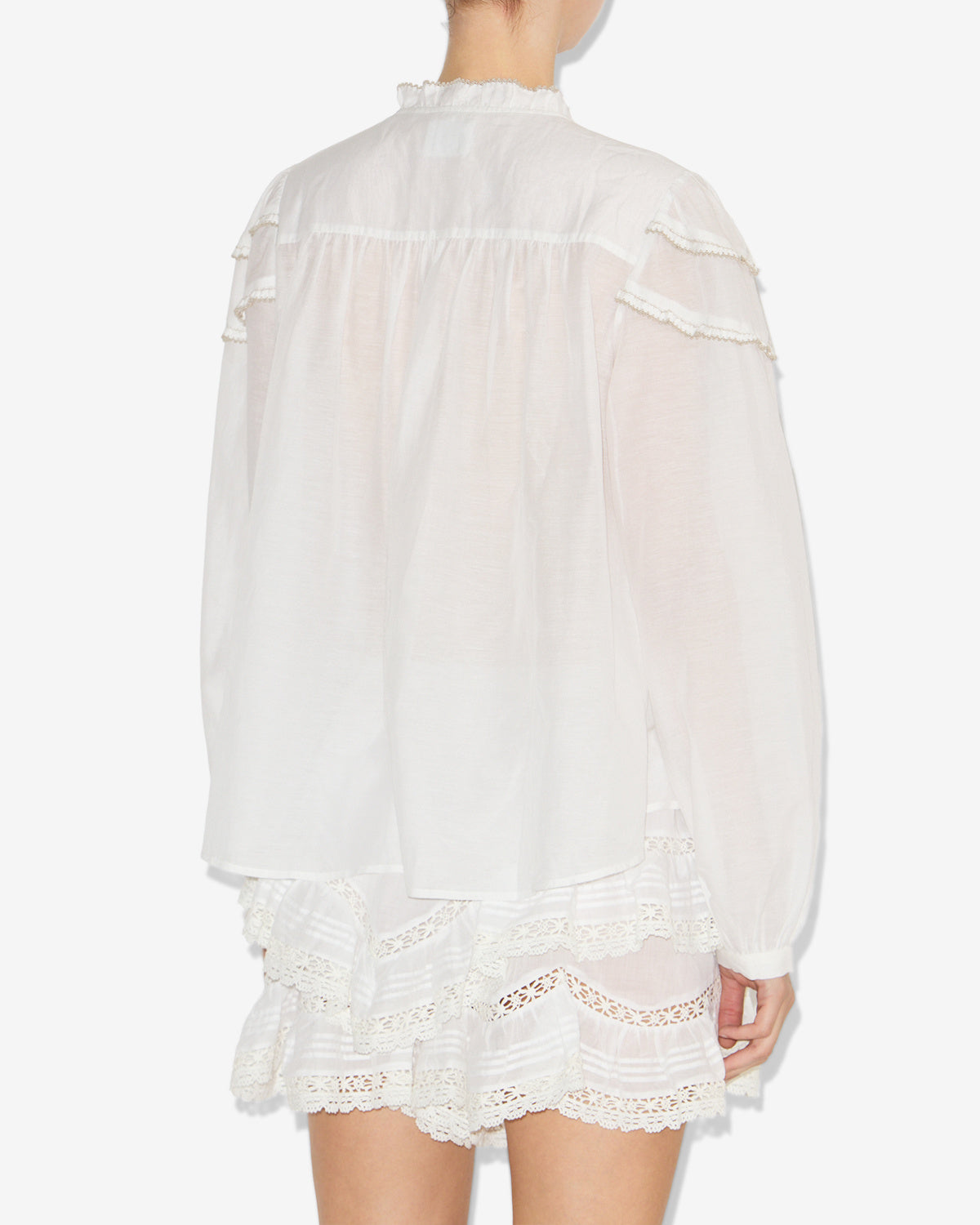 Blouse christa en coton froncé - Blanc - Woman - 4