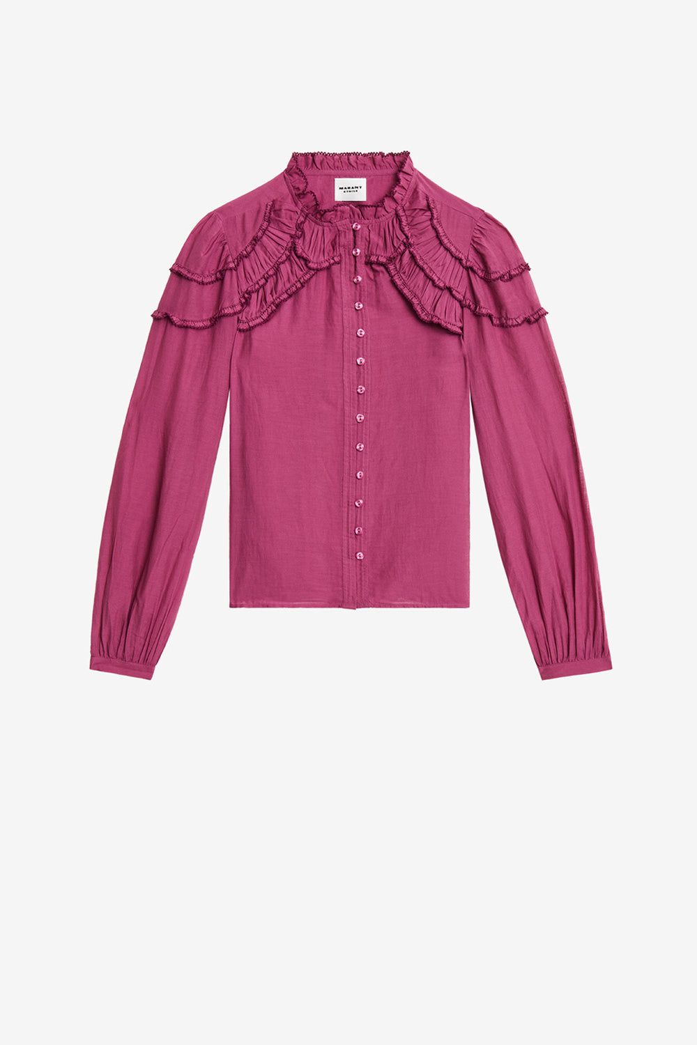 Blusa christa en algodón fruncido - Rosa - Woman - 1