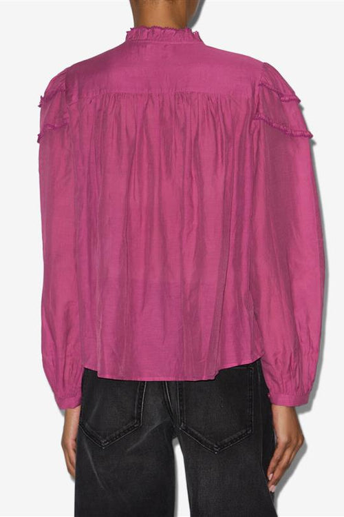 Blusa christa en algodón fruncido - Rosa - Woman - 5