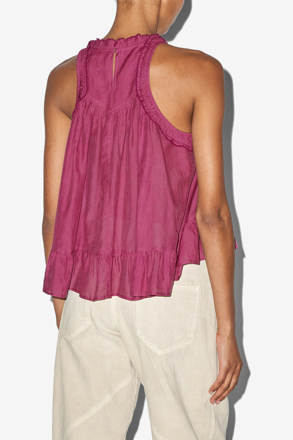 Carlee gathered cotton top - Pink - Woman - 3