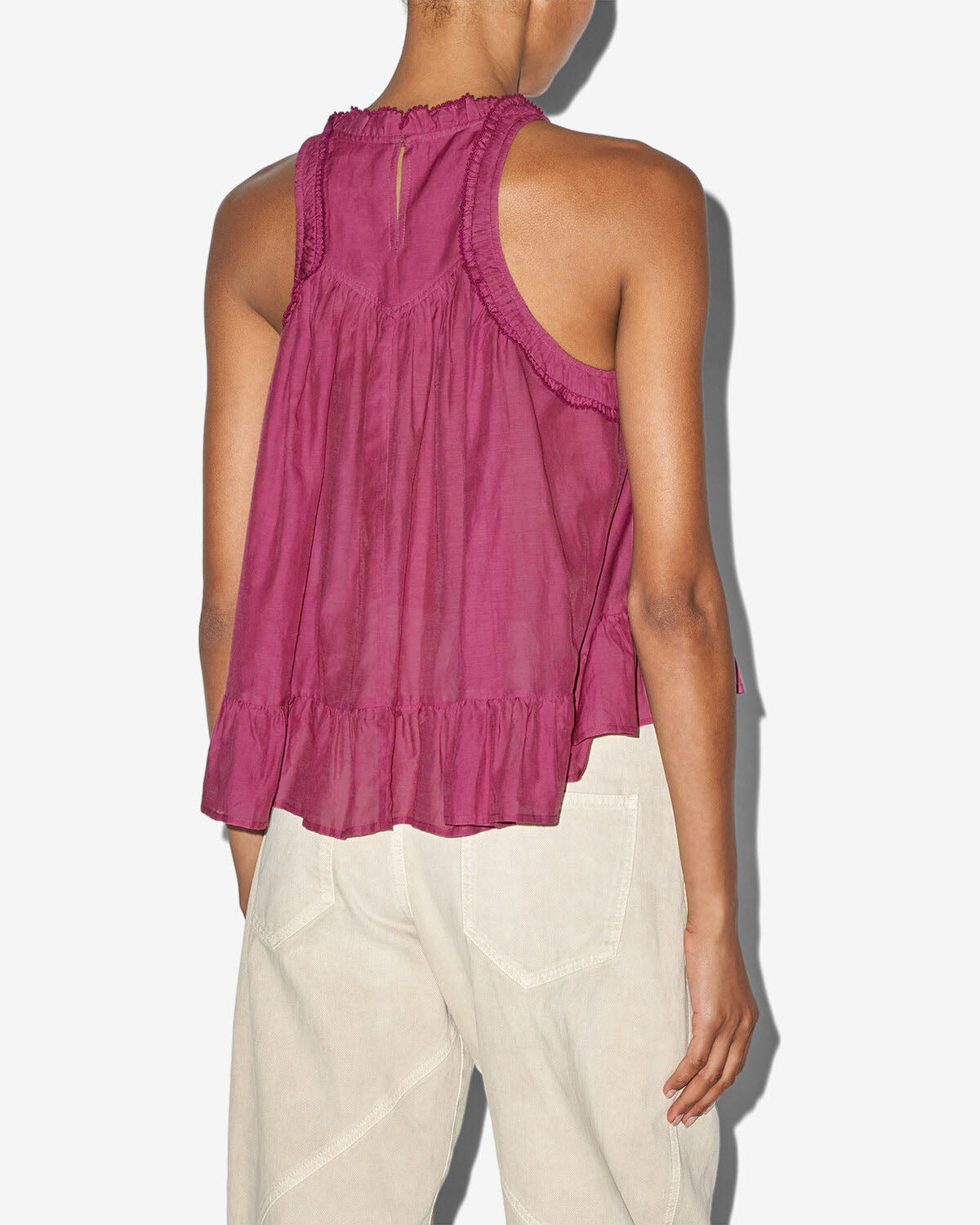 Top de algodón fruncido carlee - Rosa - Woman - 2