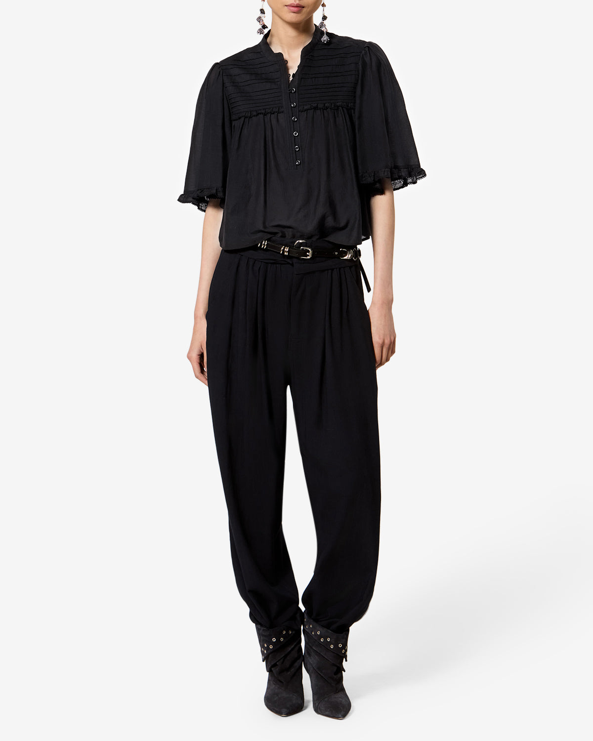 Douna Top Woman black | ISABEL MARANT Official online store