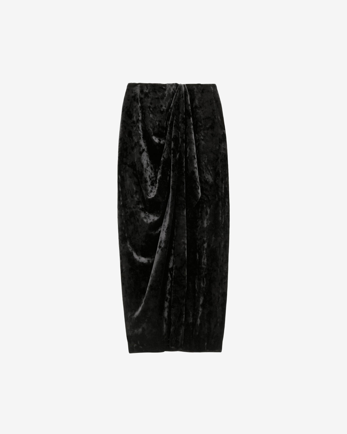 Alyssa draped velvet skirt - Black - Woman - 5