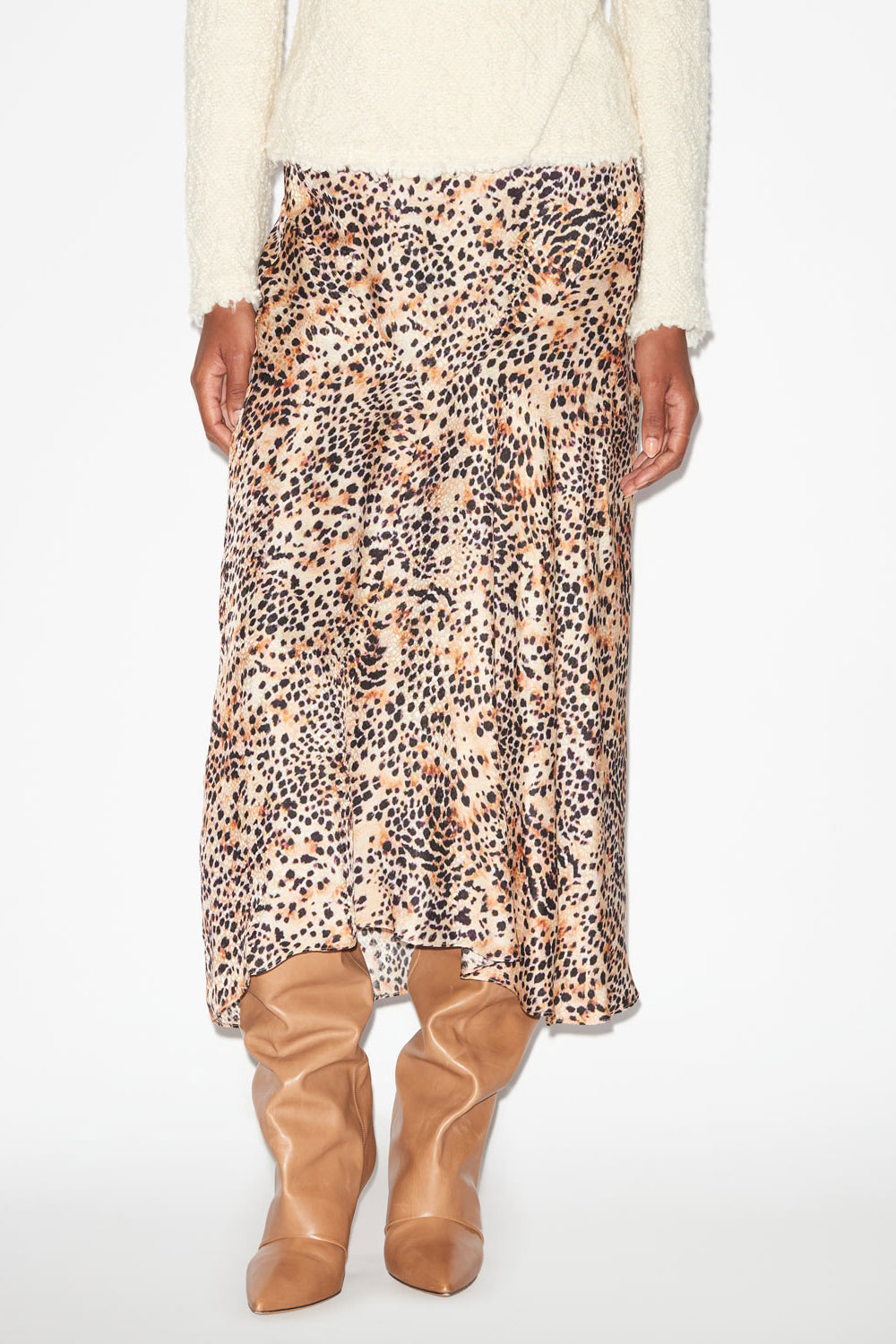 Gonna midi lisanne in seta stampata - Naturale - Woman - 4