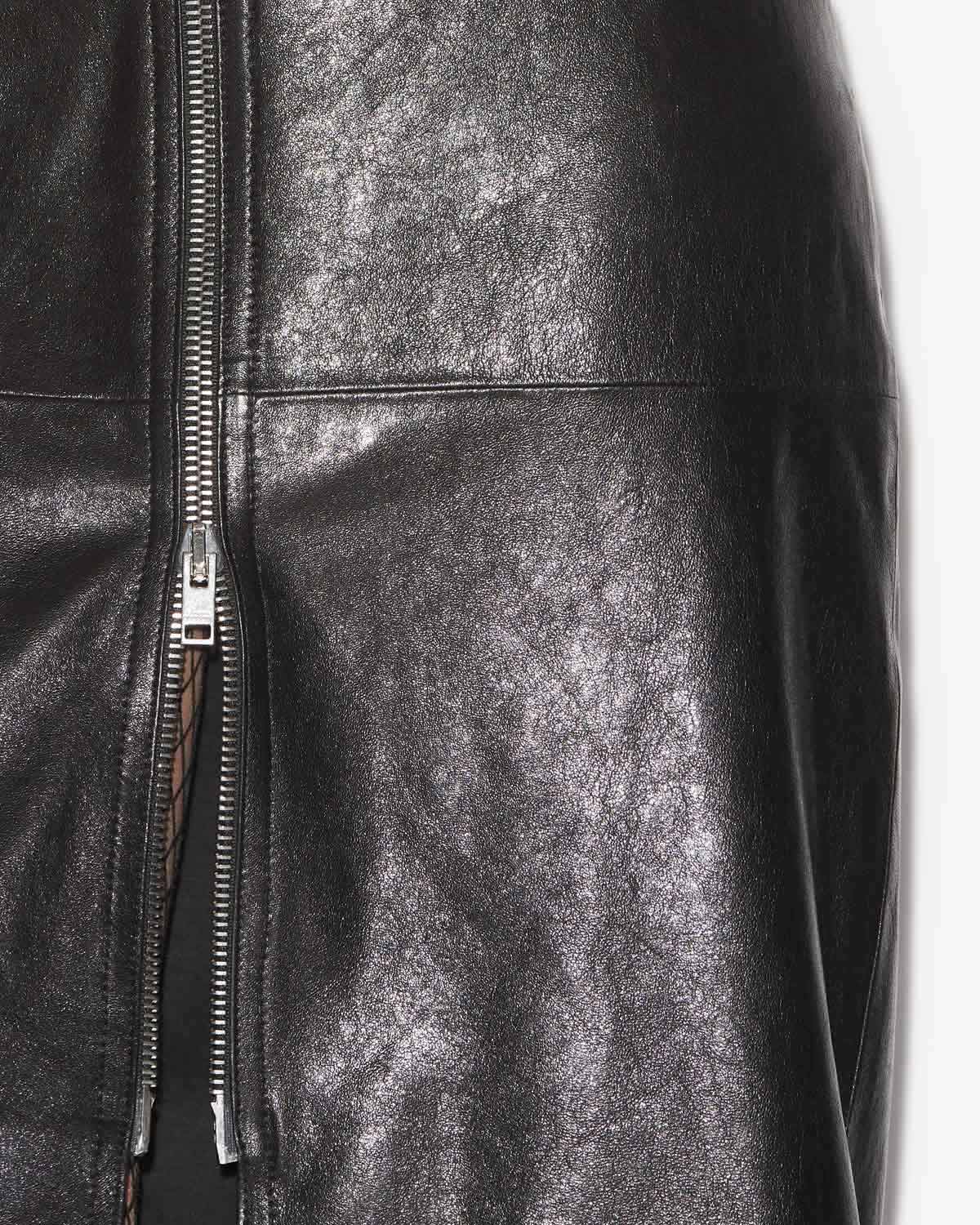 Gonna midi ediaz in pelle di agnello - Nero - Woman - 2