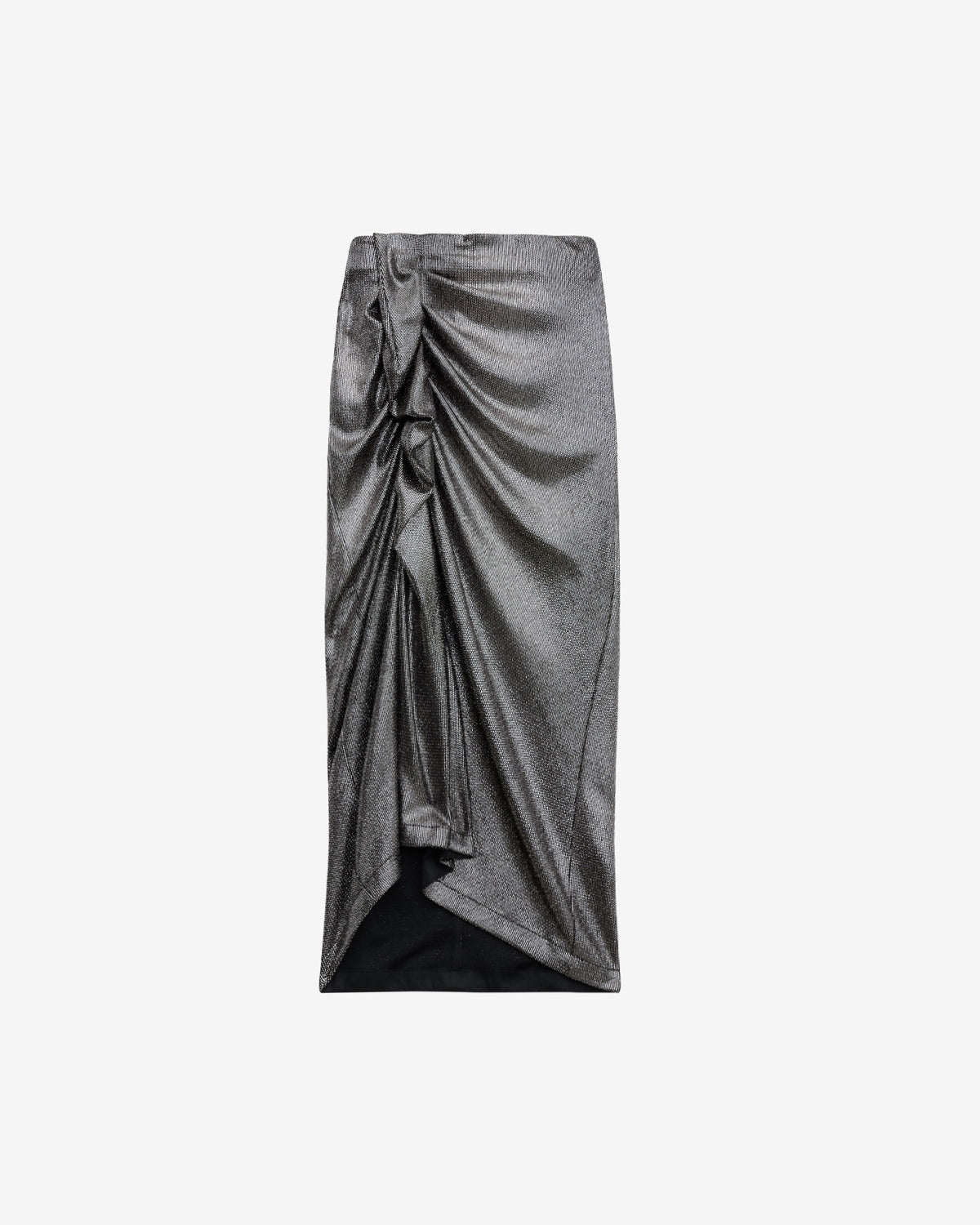 Dolene draped metallic skirt - Metallic black - Woman - 5