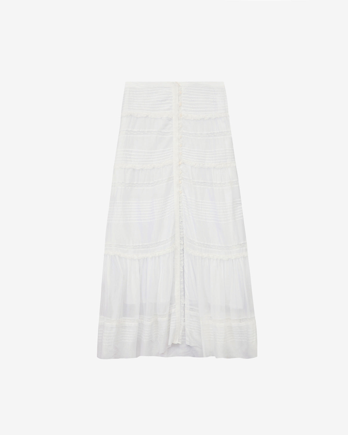 Gihane long skirt in plain-colored cotton voile - White - Woman - 5